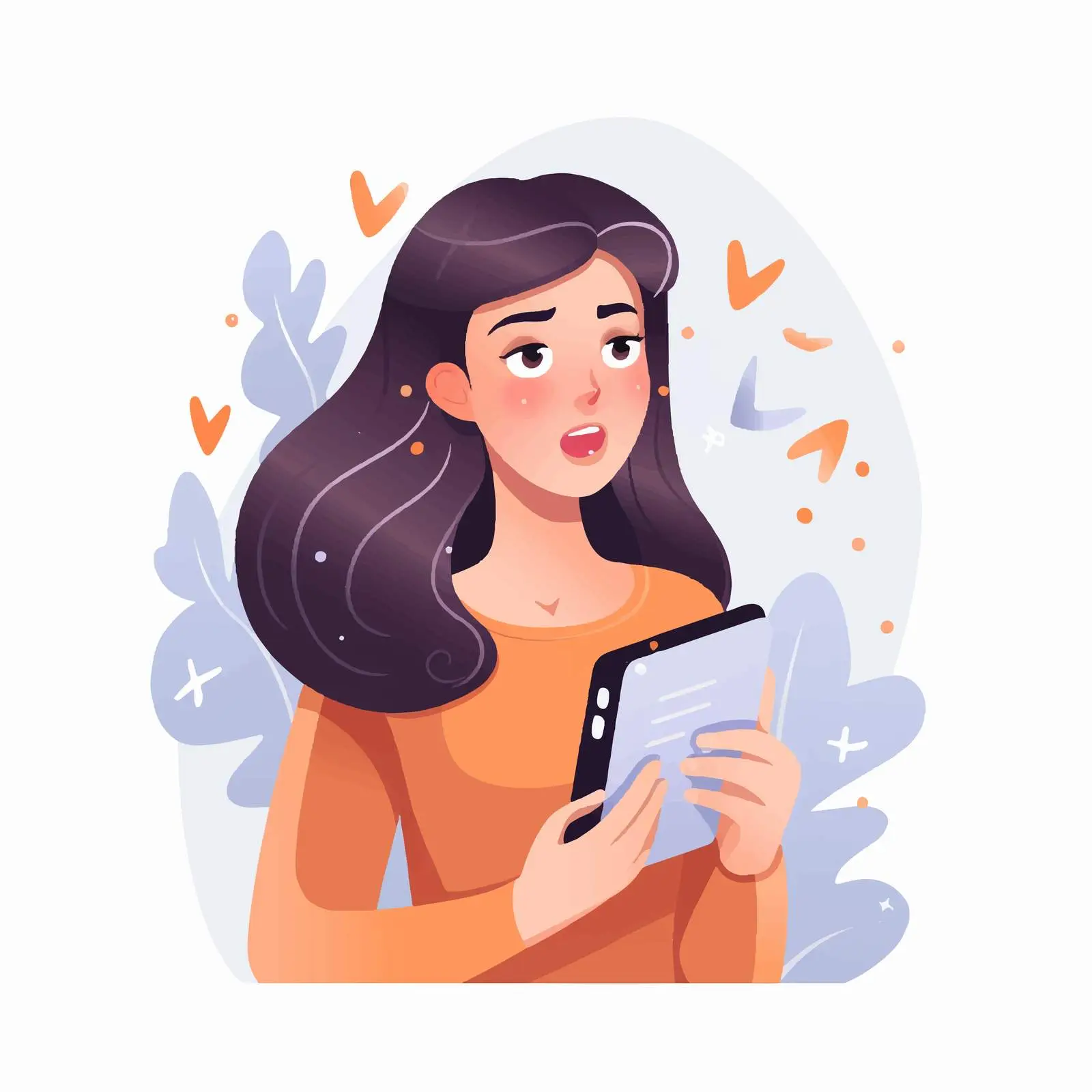 Female Reading Interesting Information on Screen — free download from Dotvec