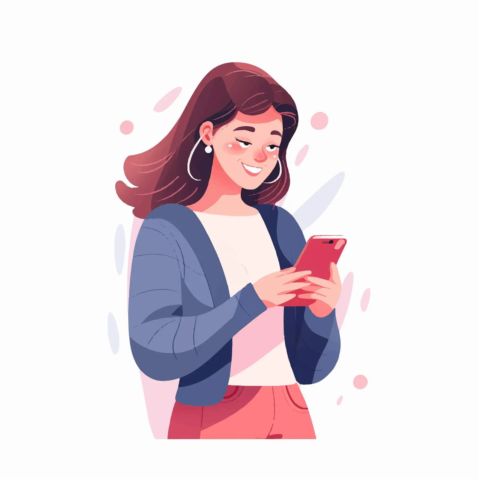 Casual Female Reading Interesting Information on Screen — free download from Dotvec