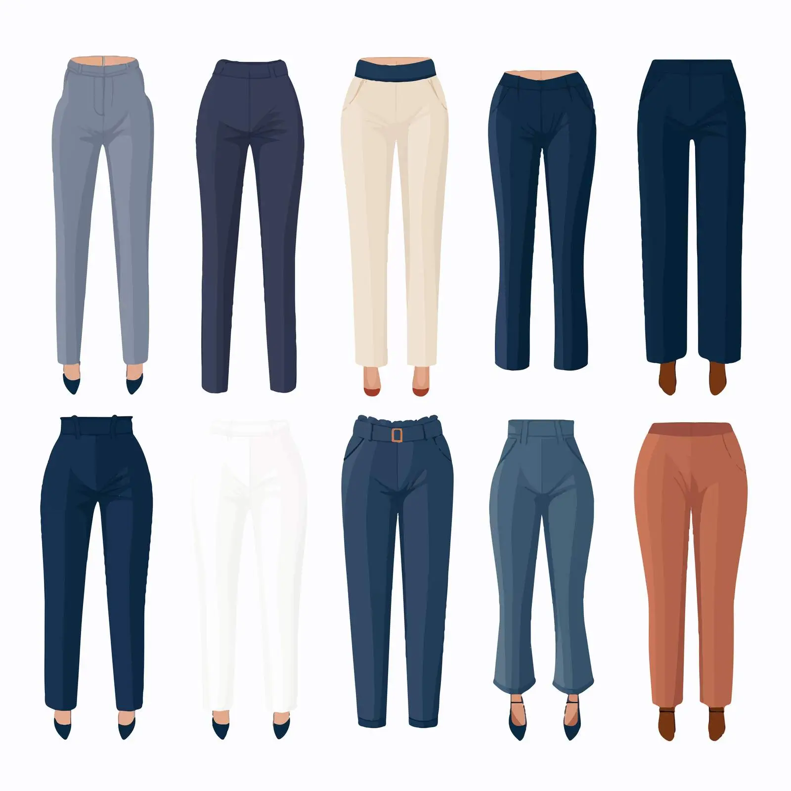 Stylish Casual Straight Leg Women's Pants — free download from Dotvec