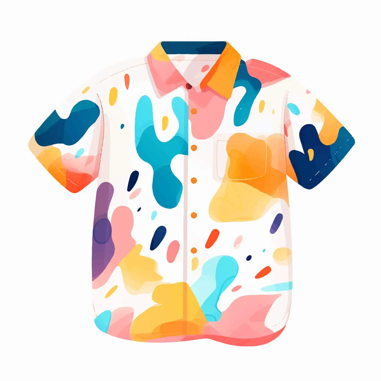 Modern Casual Summer Shirt Blouse with Abstract Print – free elegant blouse image from Dotvec