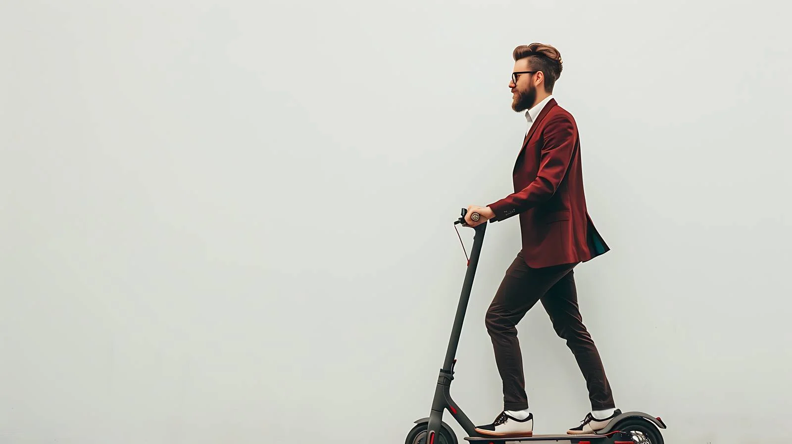 Young Businessman Riding Electric Scooter — free download from Dotvec