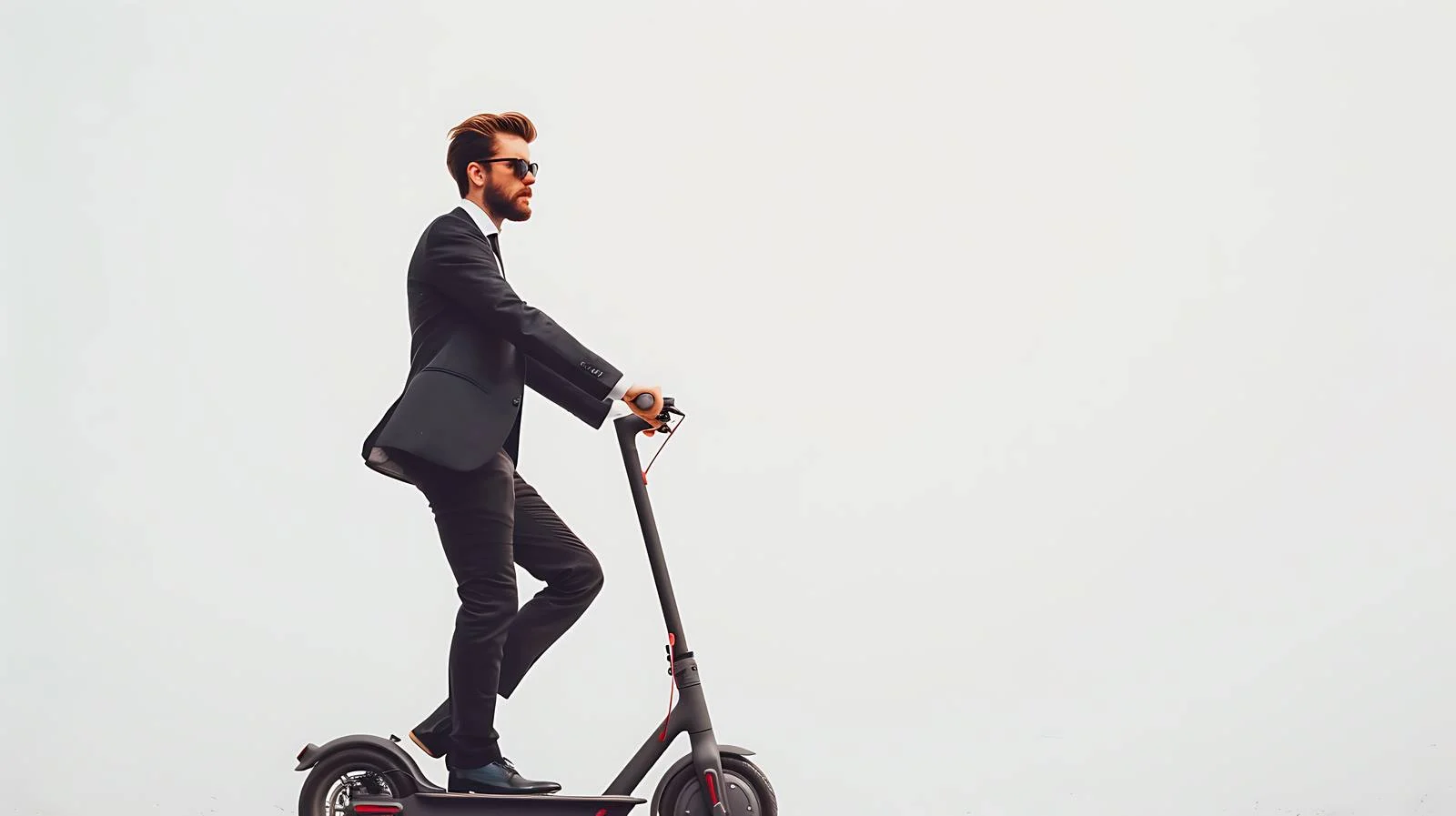 Young Businessman Riding Electric Scooter — free download from Dotvec