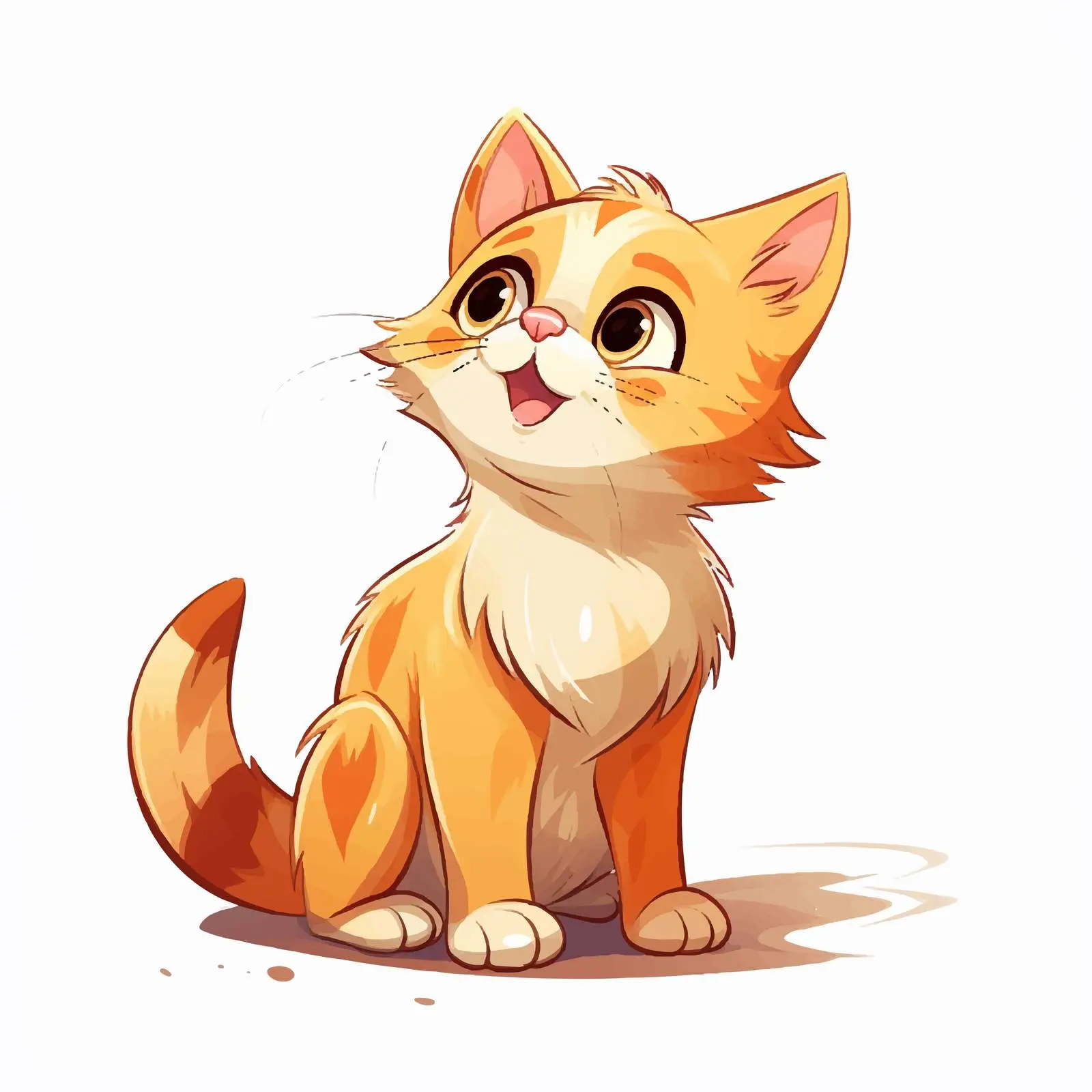 Cartoon Cat Acting on White Background Vector — free download from Dotvec