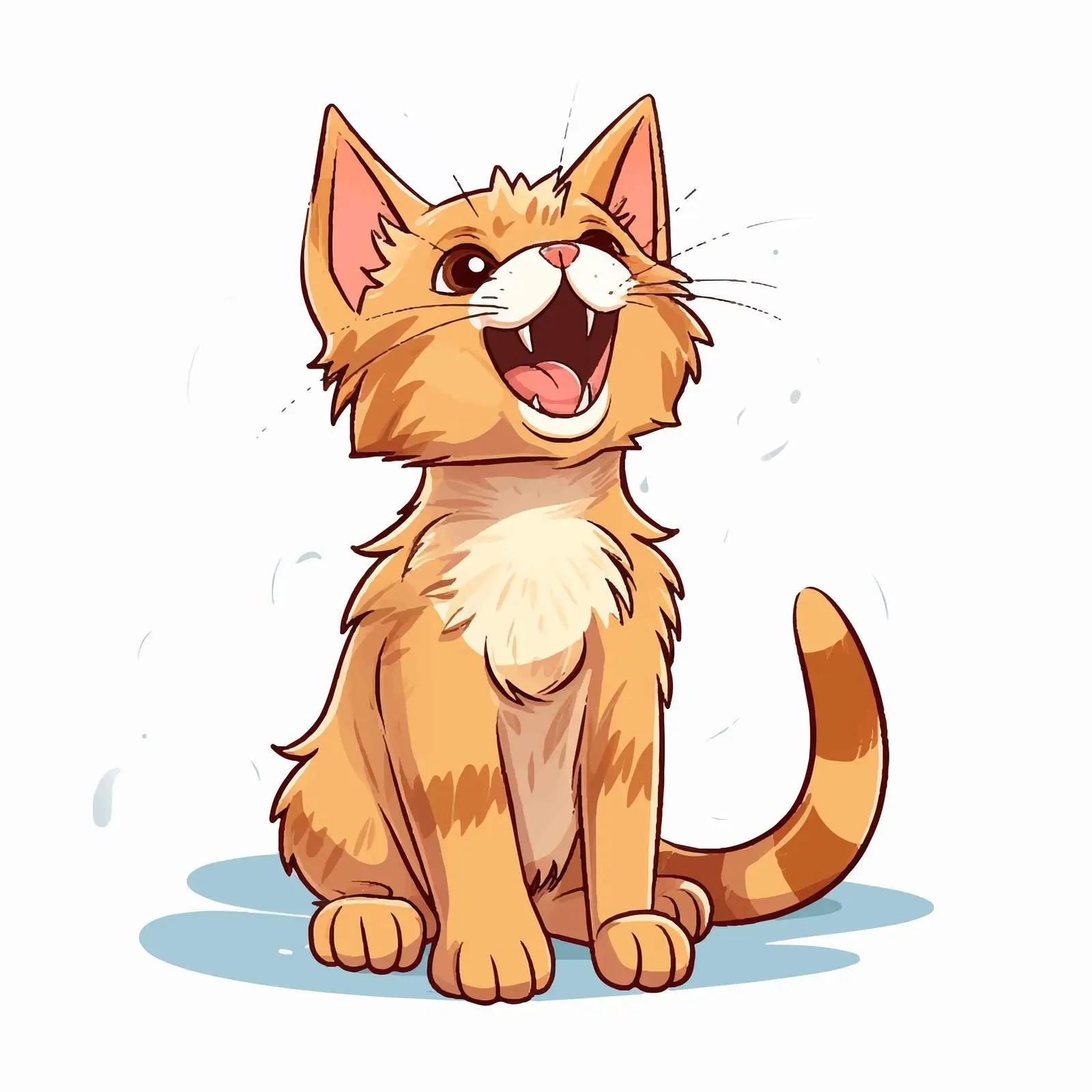 Cartoon Cat Acting on White Background Vector — free download from Dotvec