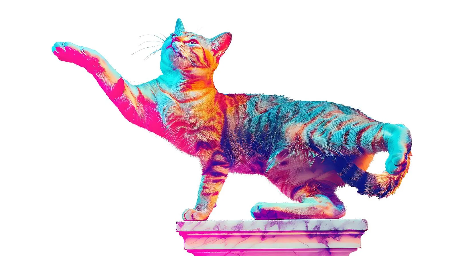 Pop Art Cat Statue Collage Design — free download from Dotvec