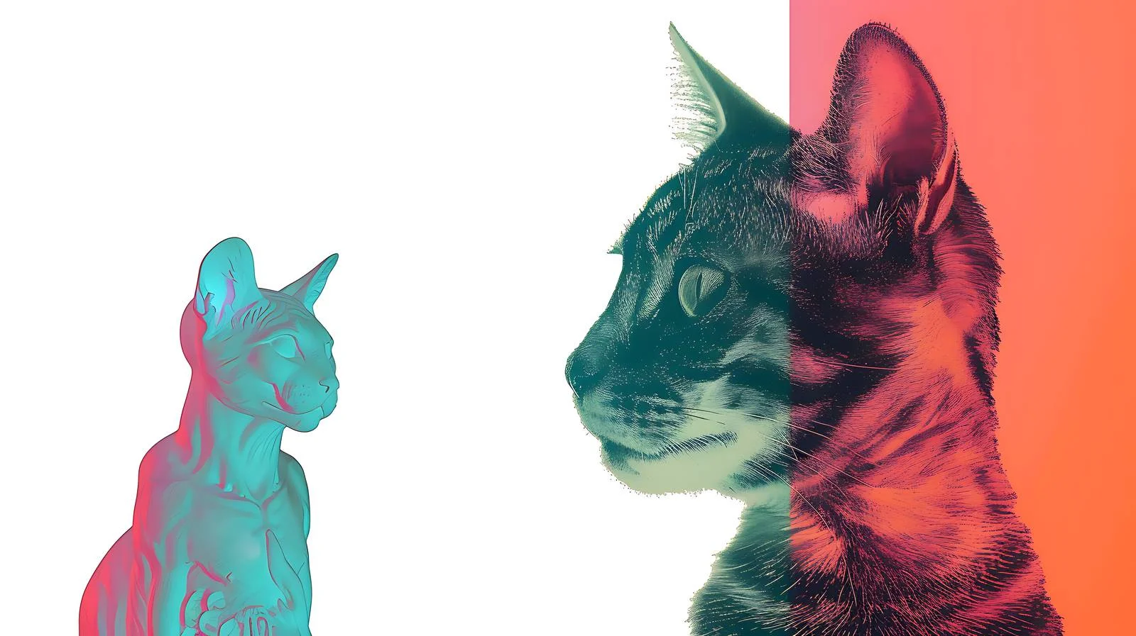 Artistic Cat Statue Collage Design — free download from Dotvec