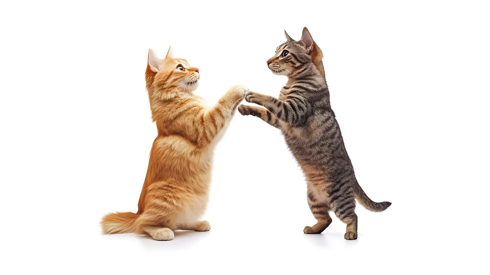 Cat and Dog Standing on Hind Legs – free cartoon image from Dotvec