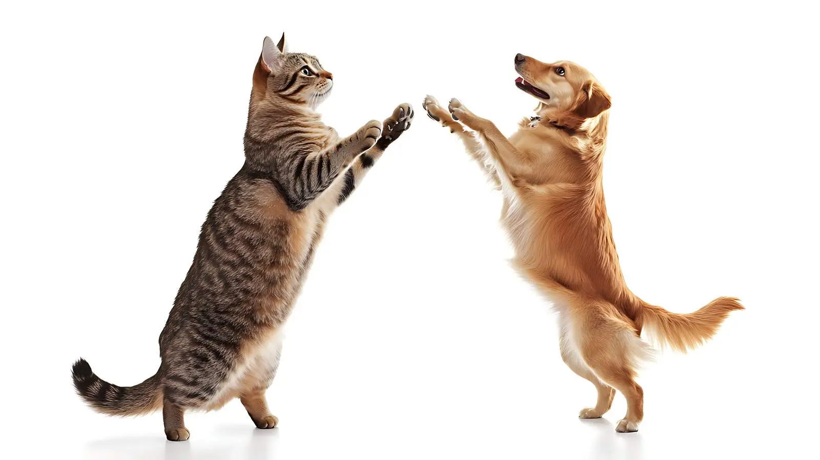 Cat and Dog Standing on Hind Legs — free download from Dotvec