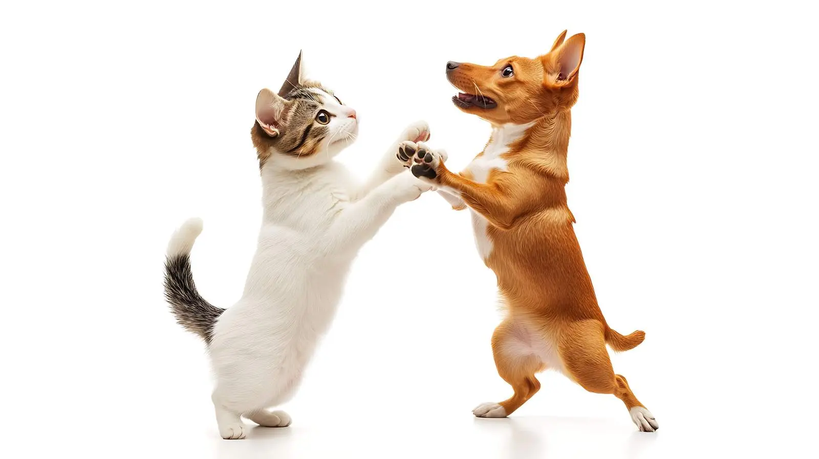 Cat and Dog Standing on Hind Legs — free download from Dotvec