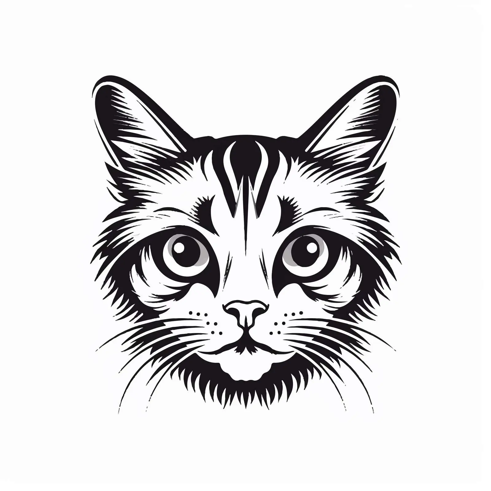 Isolated Cat Head Vector Illustration on White Background — free download from Dotvec