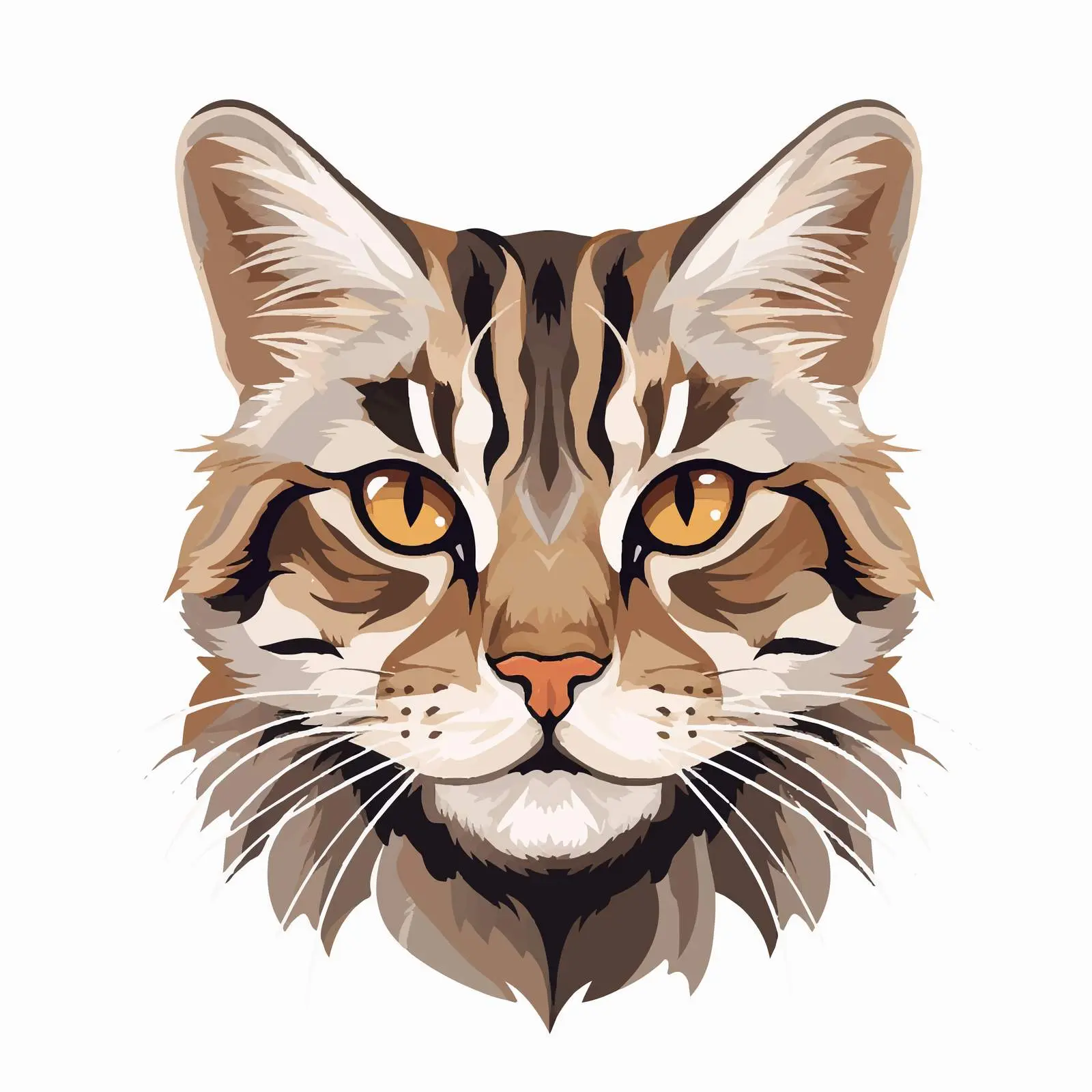 Cat Head Vector Illustration on White Background — free download from Dotvec