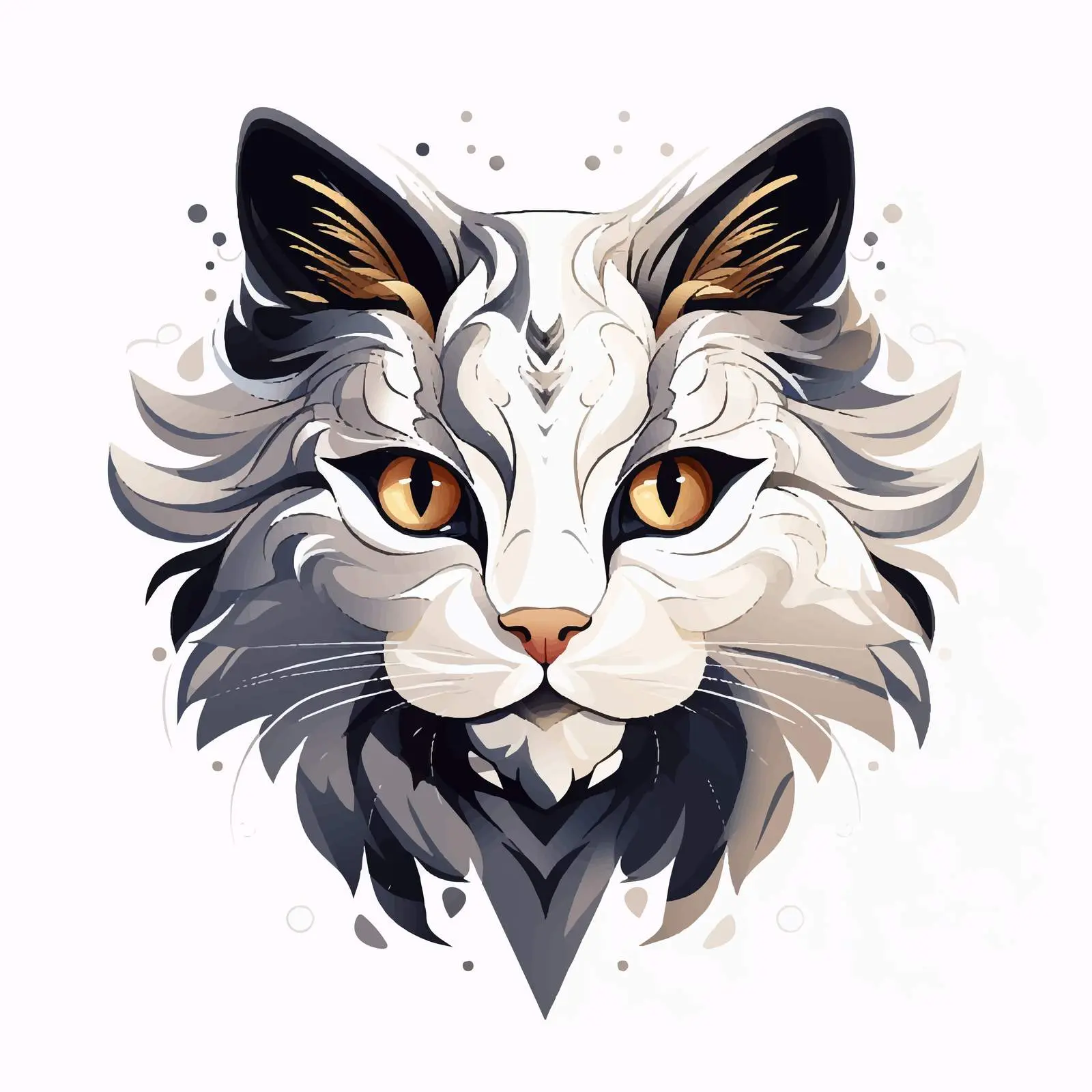 Cat Head Vector Illustration on White Background — free download from Dotvec
