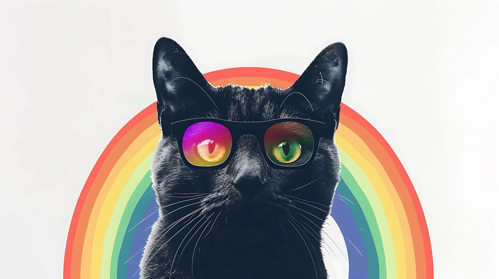Pop Art Cat Rainbow Collage Design — free download from Dotvec