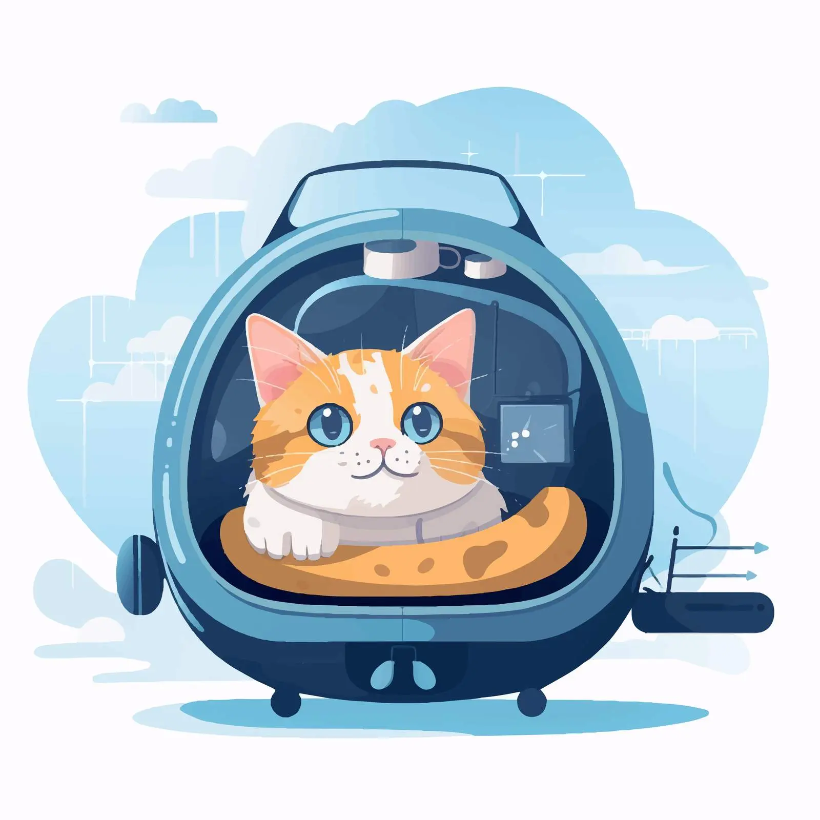 Cat in Travel Bag on Airplane Seat — free download from Dotvec