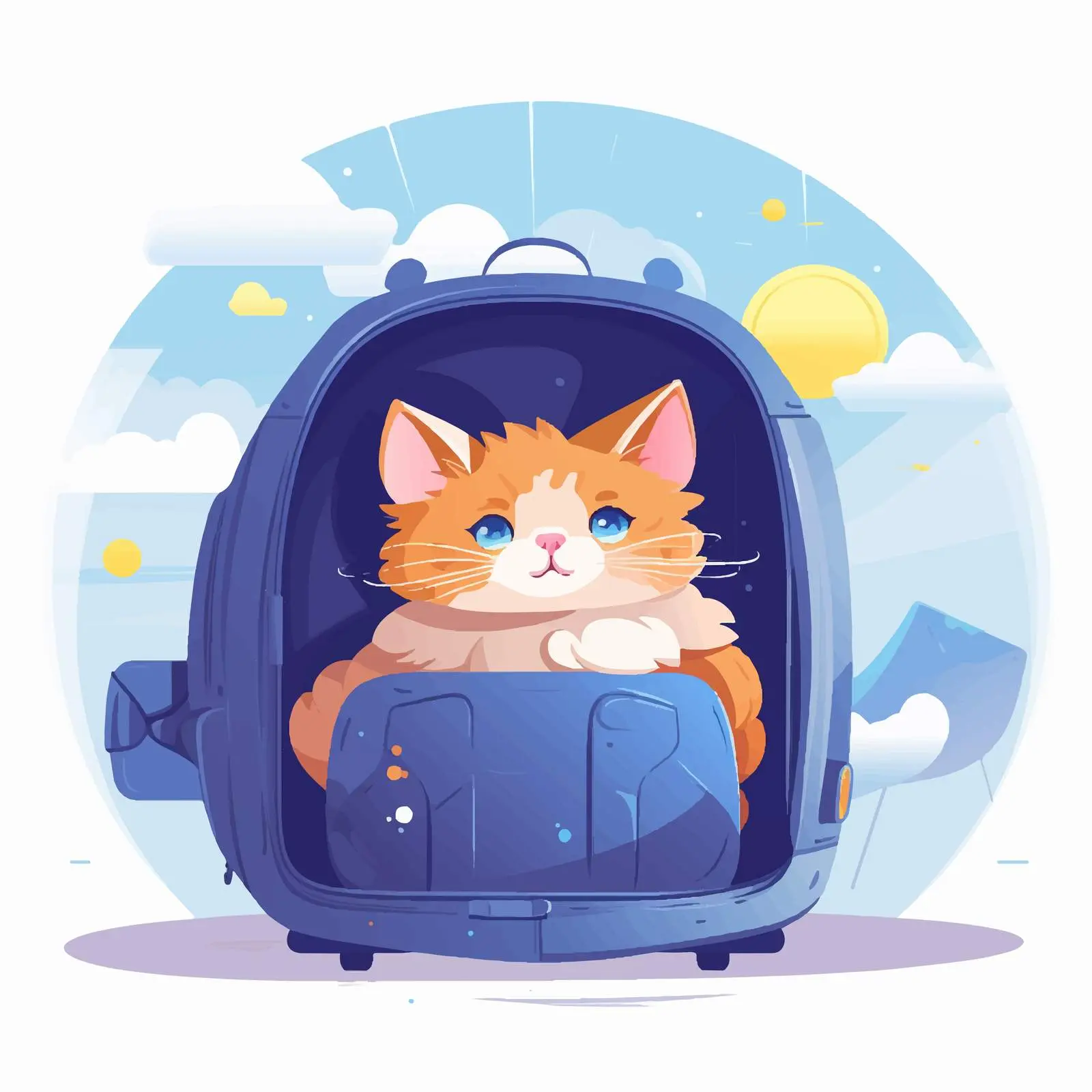 Cat in Pet Bag Under Airplane Seat – free pocket image from Dotvec