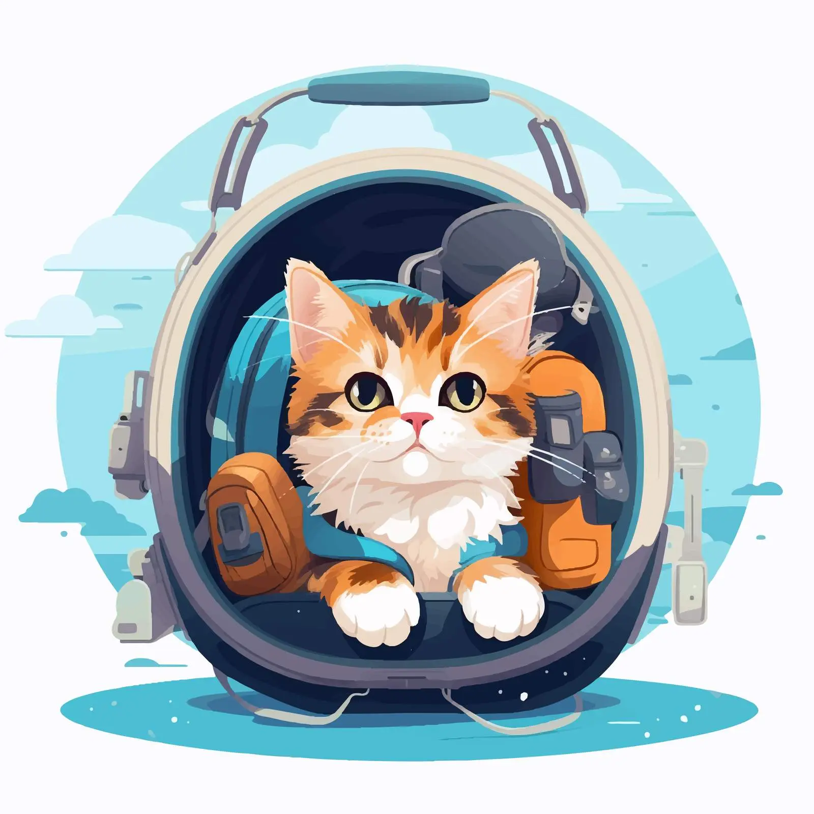 Cat in Pet Bag Under Airplane Seat — free download from Dotvec
