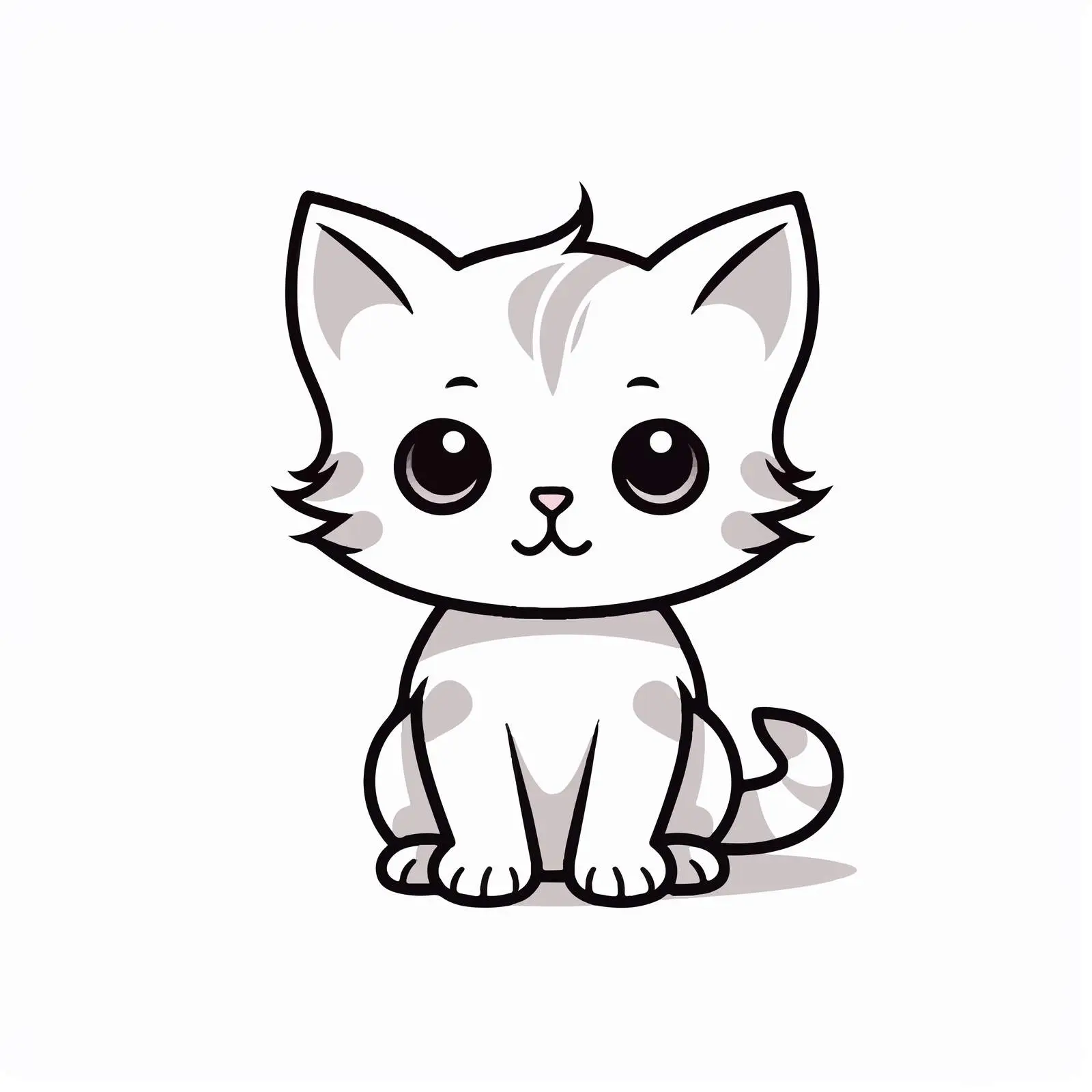 Cartoon Cat Line Vector Illustration — free download from Dotvec