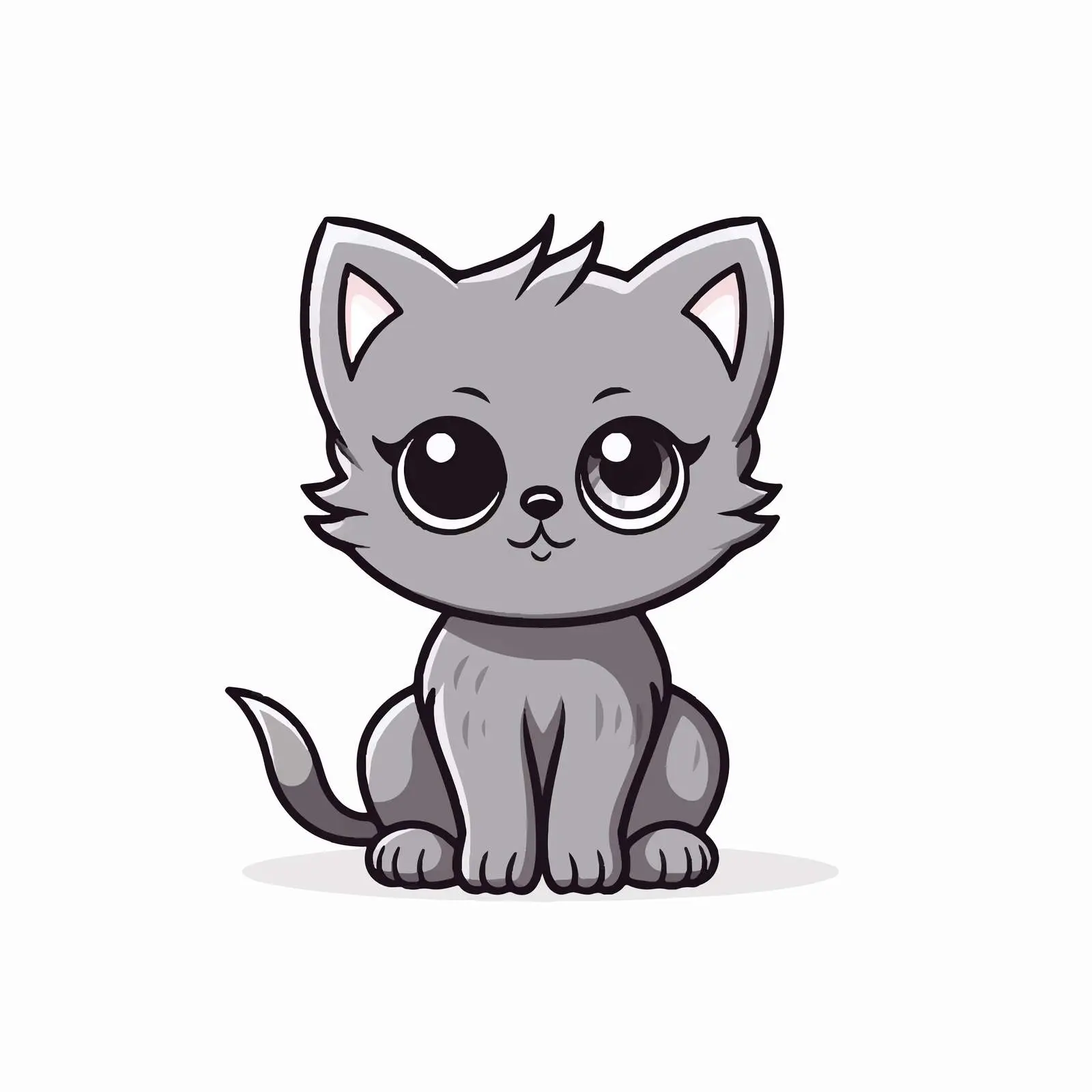 Cartoon Cat Line Vector Illustration — free download from Dotvec