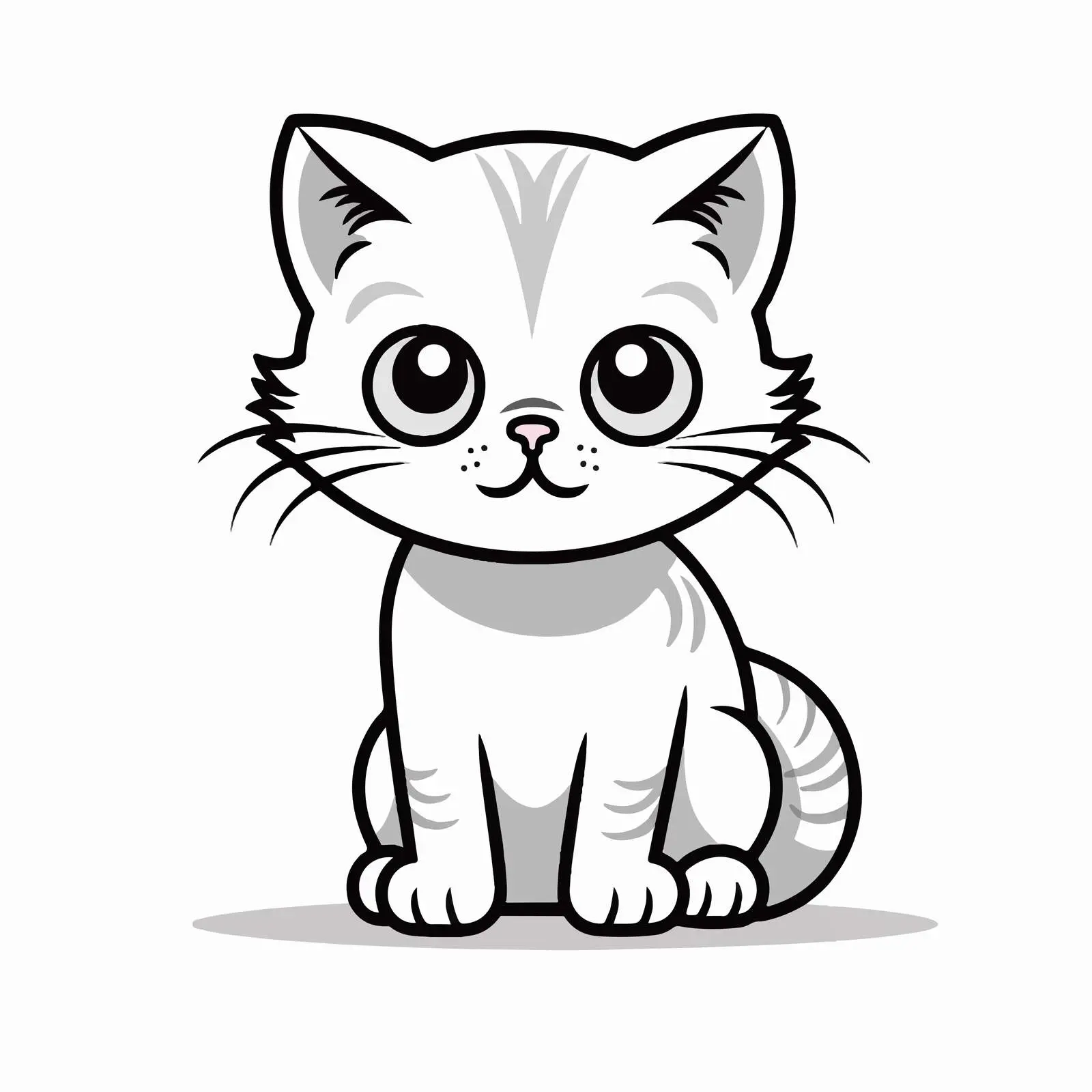 Cartoon Cat Line Vector Illustration — free download from Dotvec