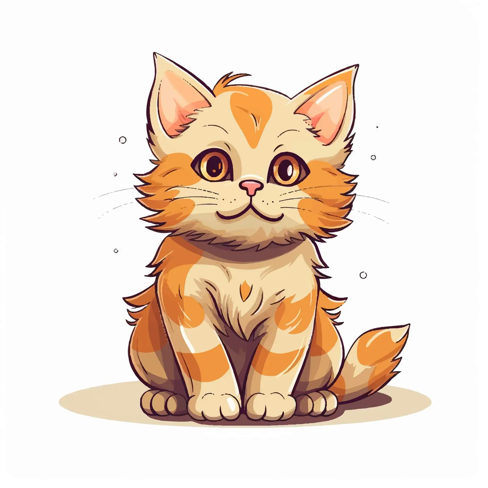 Cat Line Vector Illustration on White Background — free download from Dotvec