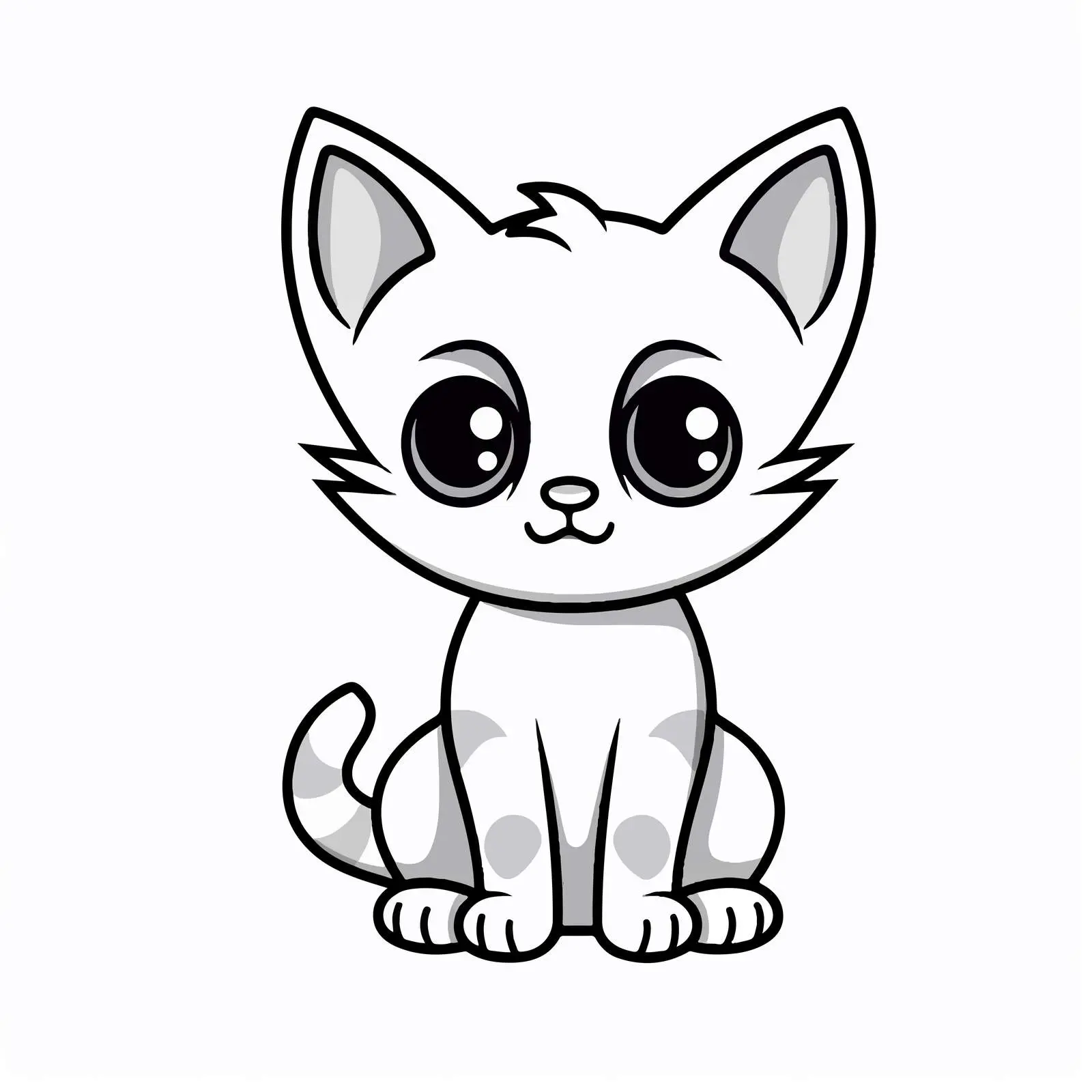 Cute Cat Outline Vector Illustration — free download from Dotvec