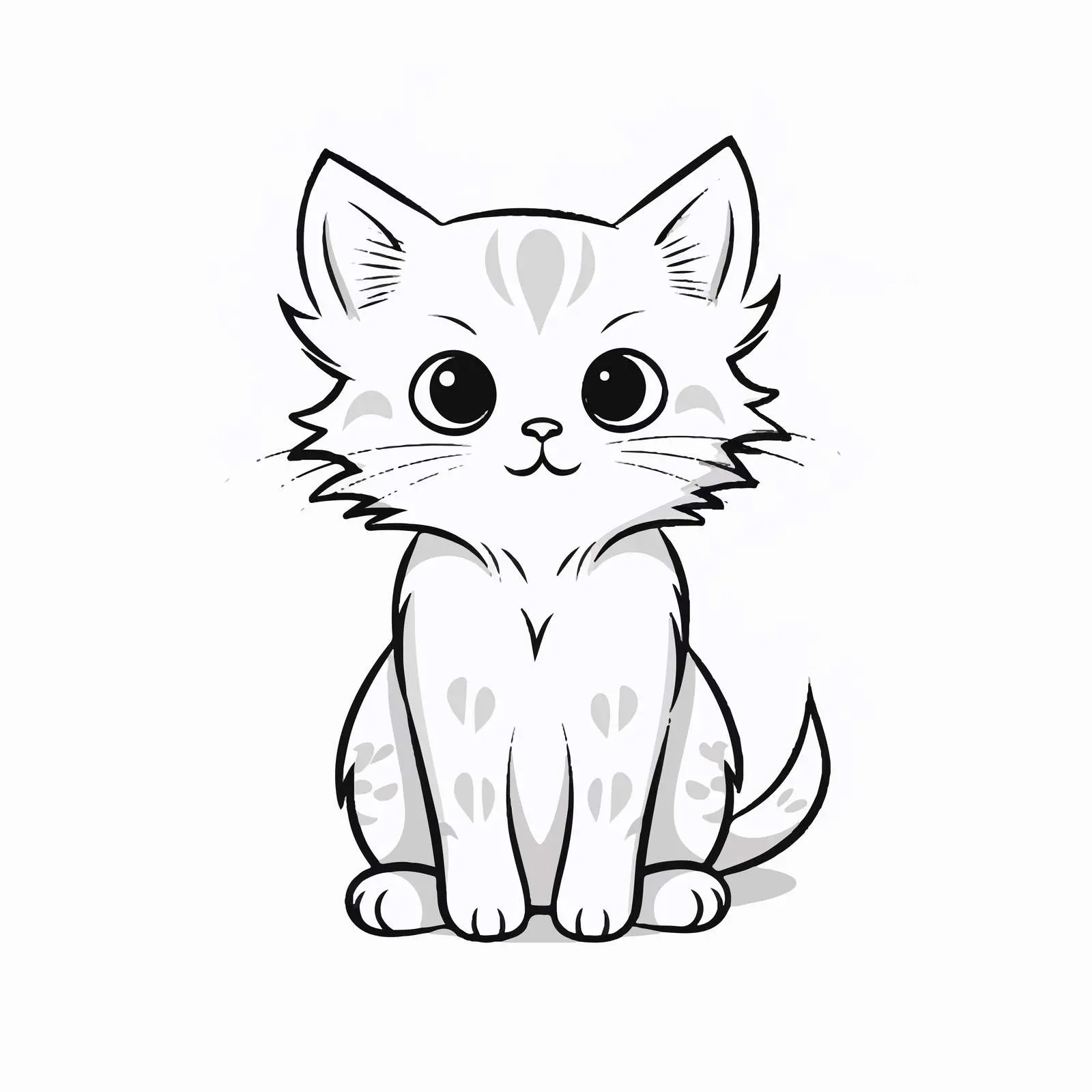 Cartoon Cat Outline Vector Illustration — free download from Dotvec