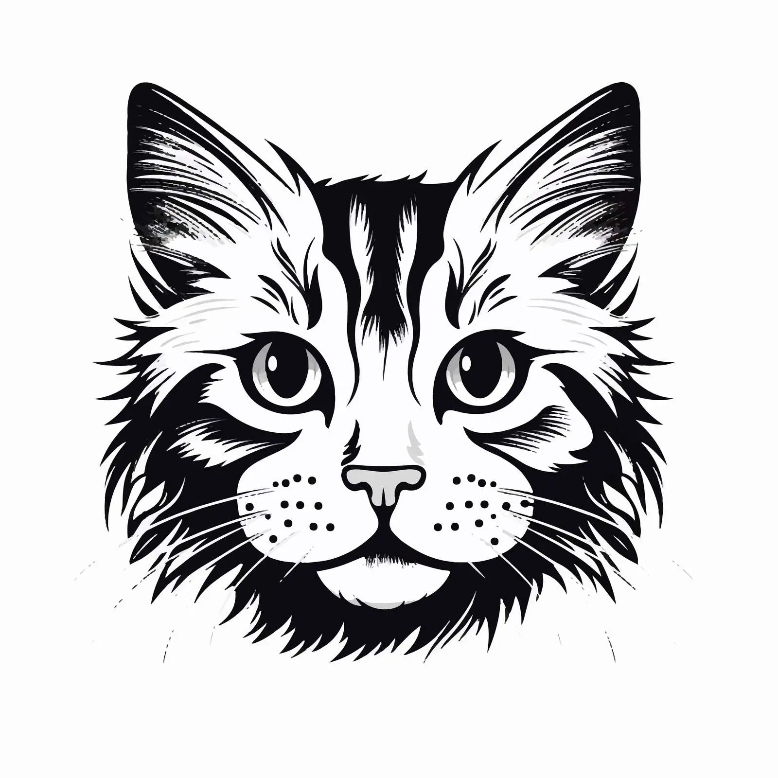 Outline Cat Vector Illustration on White Background — free download from Dotvec