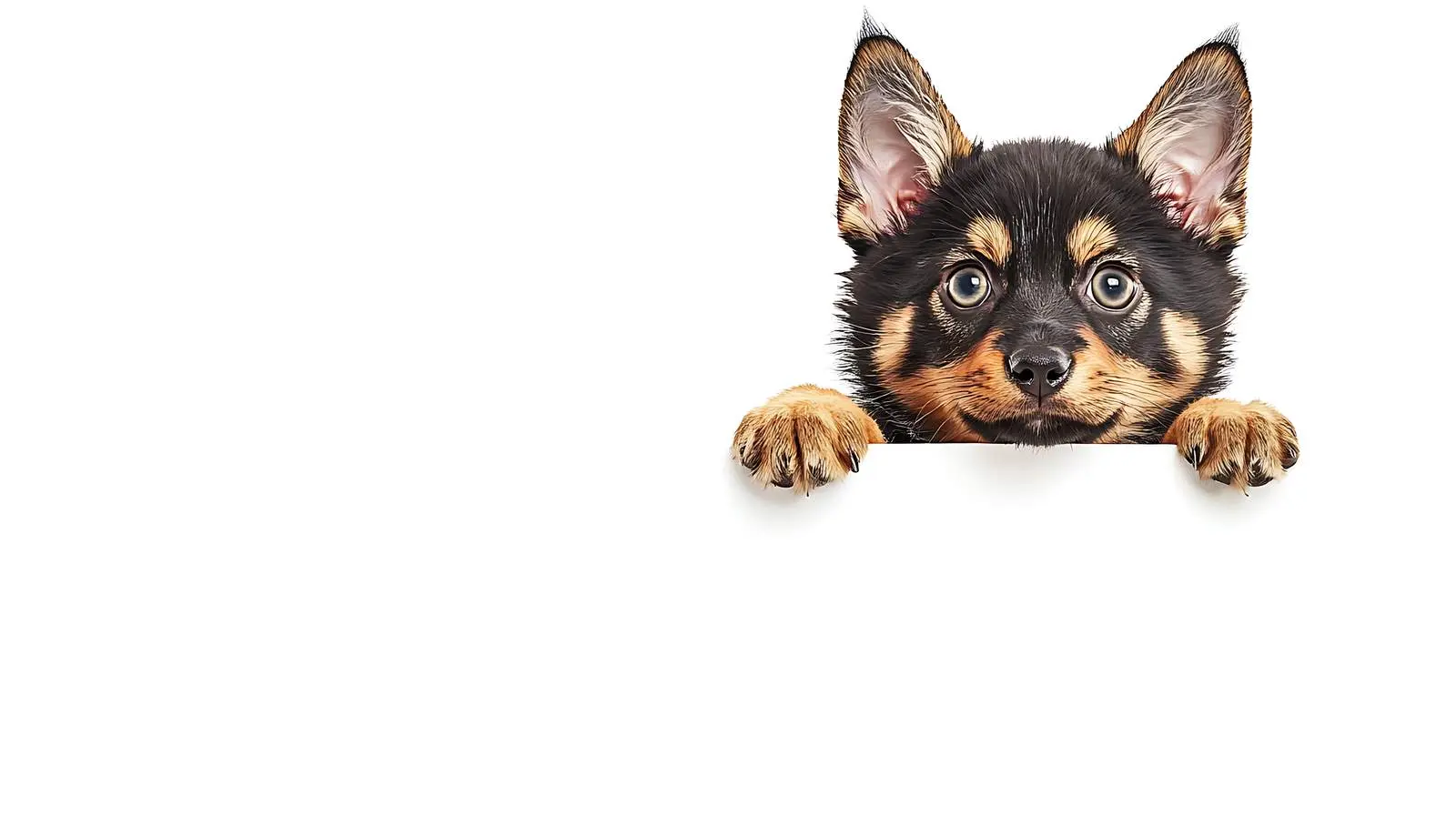 Scottish Straight Cat and German Shepherd Puppy — free download from Dotvec