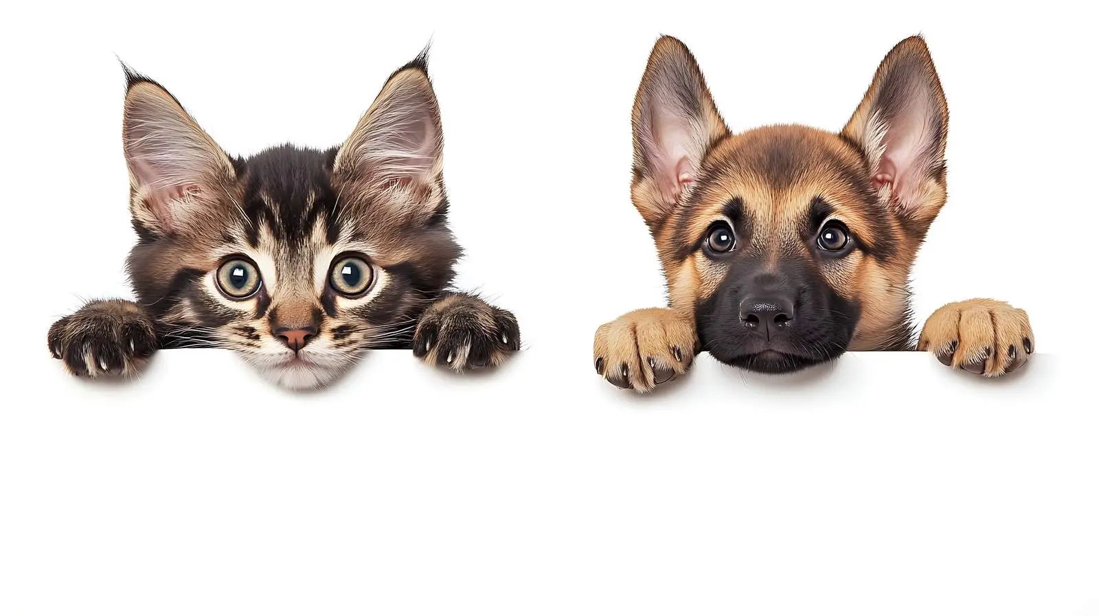 Scottish Straight Cat with German Shepherd Puppy – free training image from Dotvec