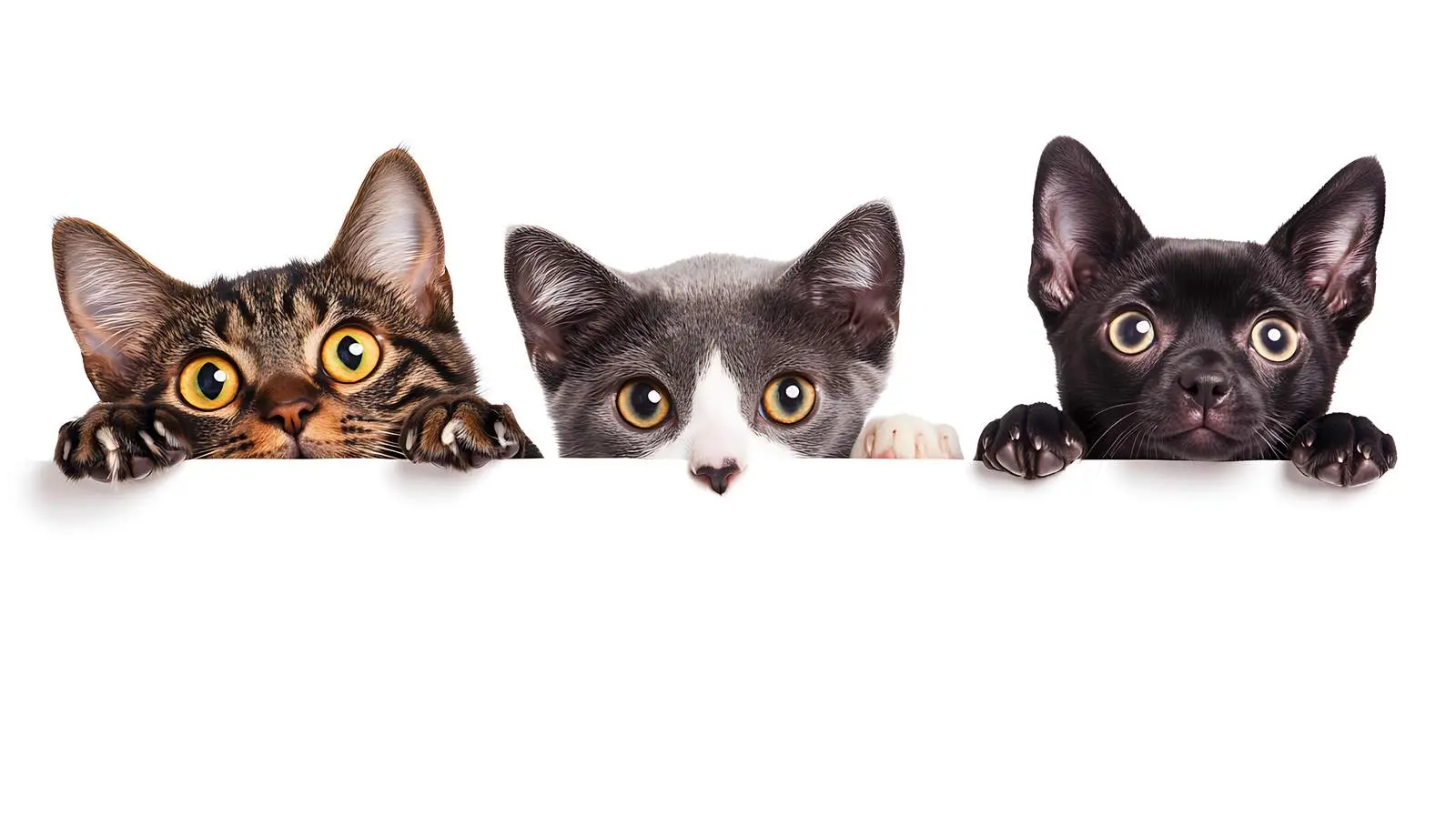 Scottish Straight Cat and Puppy Pit Bull Peeking – free mammals image from Dotvec