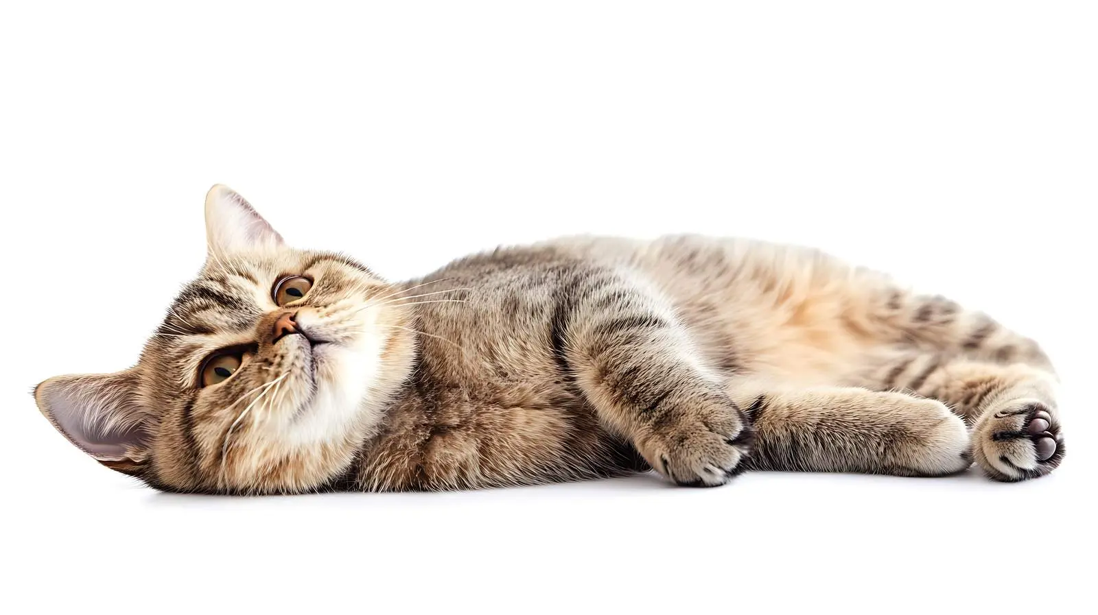 Scottish Straight Cat Lying on White Background — free download from Dotvec