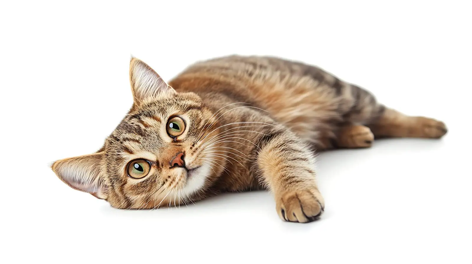 Scottish Straight Cat Lying and Looking Up – free pose image from Dotvec