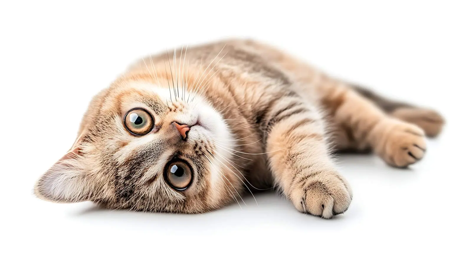 Scottish Straight Cat Lying on White Background — free download from Dotvec