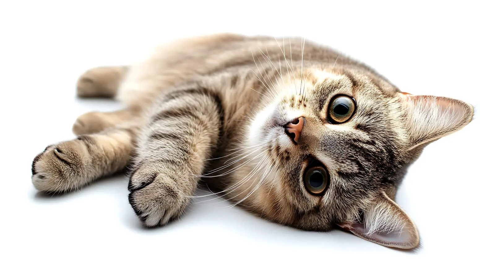 Scottish Straight Cat Lying Down Looking Up – free paws image from Dotvec