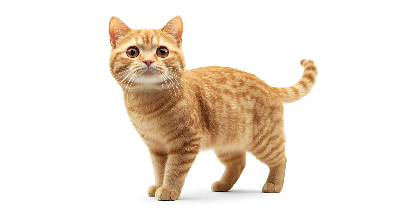 Scottish Straight Cat Standing Isolated on White Background – free paws image from Dotvec