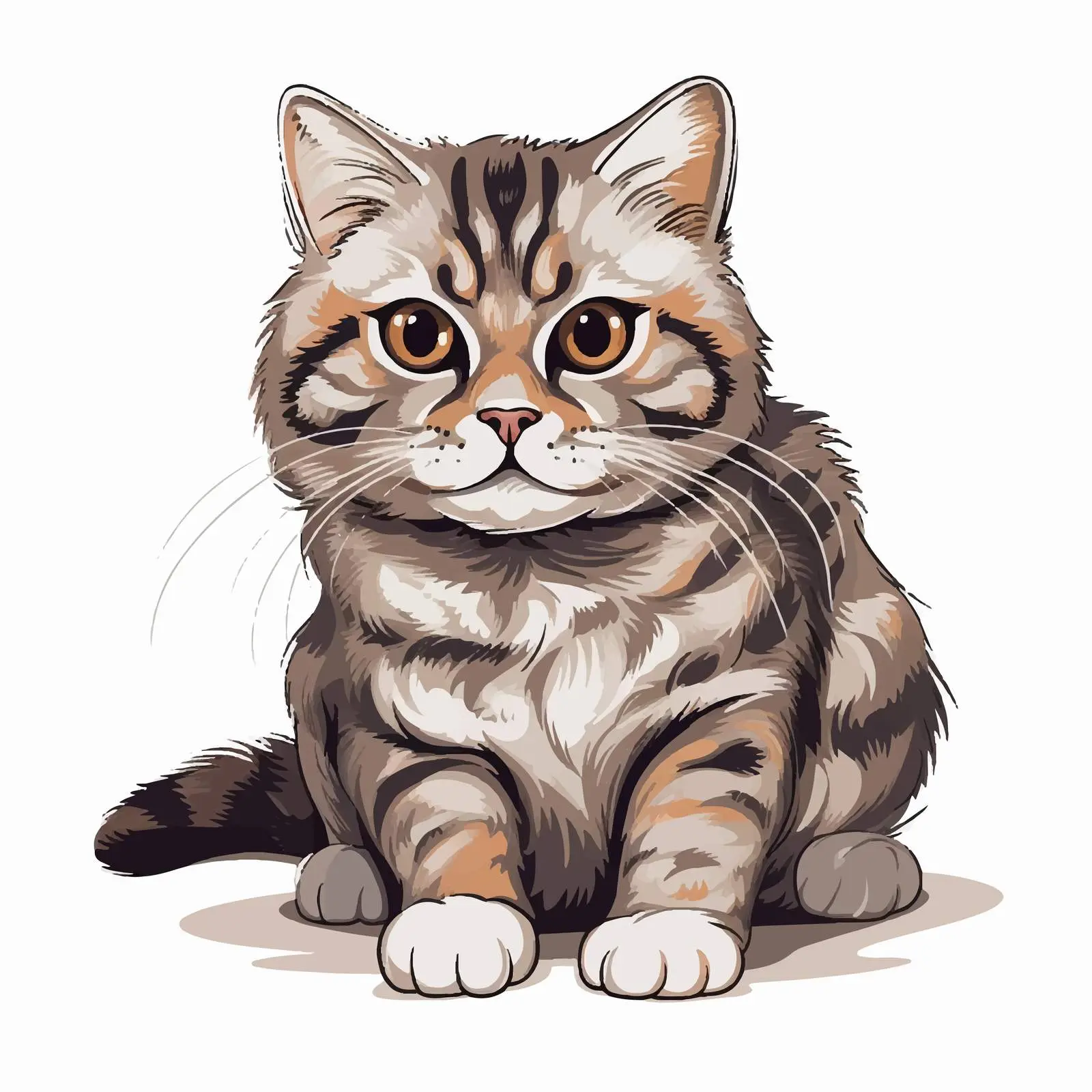 Top View Cat Vector Illustration on White Background — free download from Dotvec