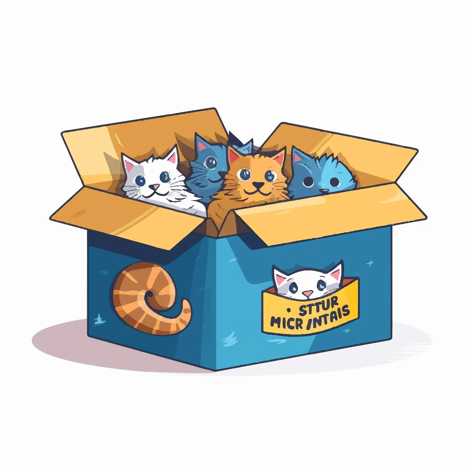 Kittens Feeding on Boxed Cat Food – free kitten feeding image from Dotvec