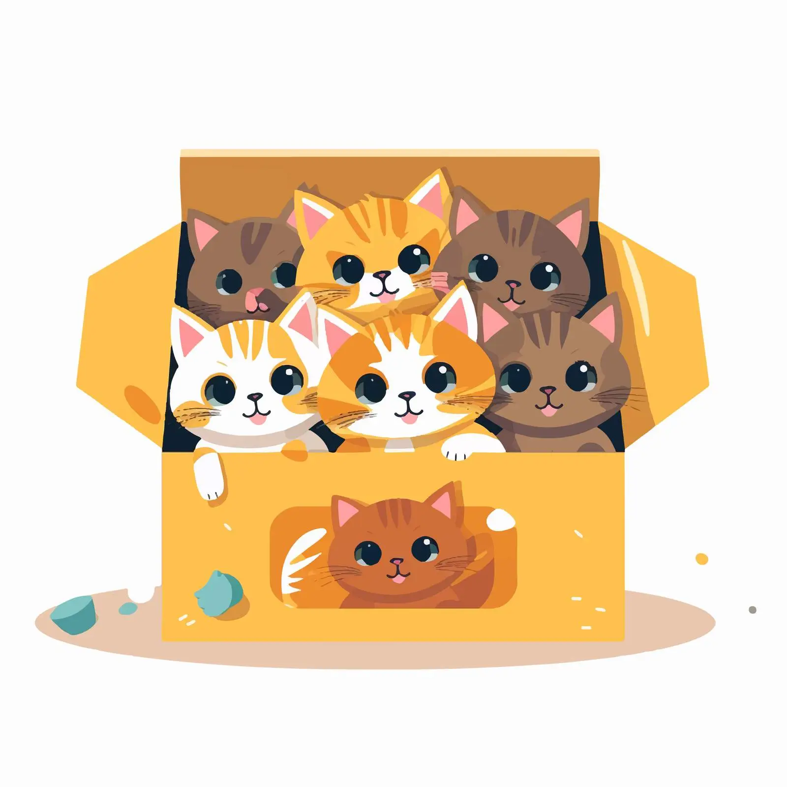 Kittens Feeding in a Box of Cat Food — free download from Dotvec