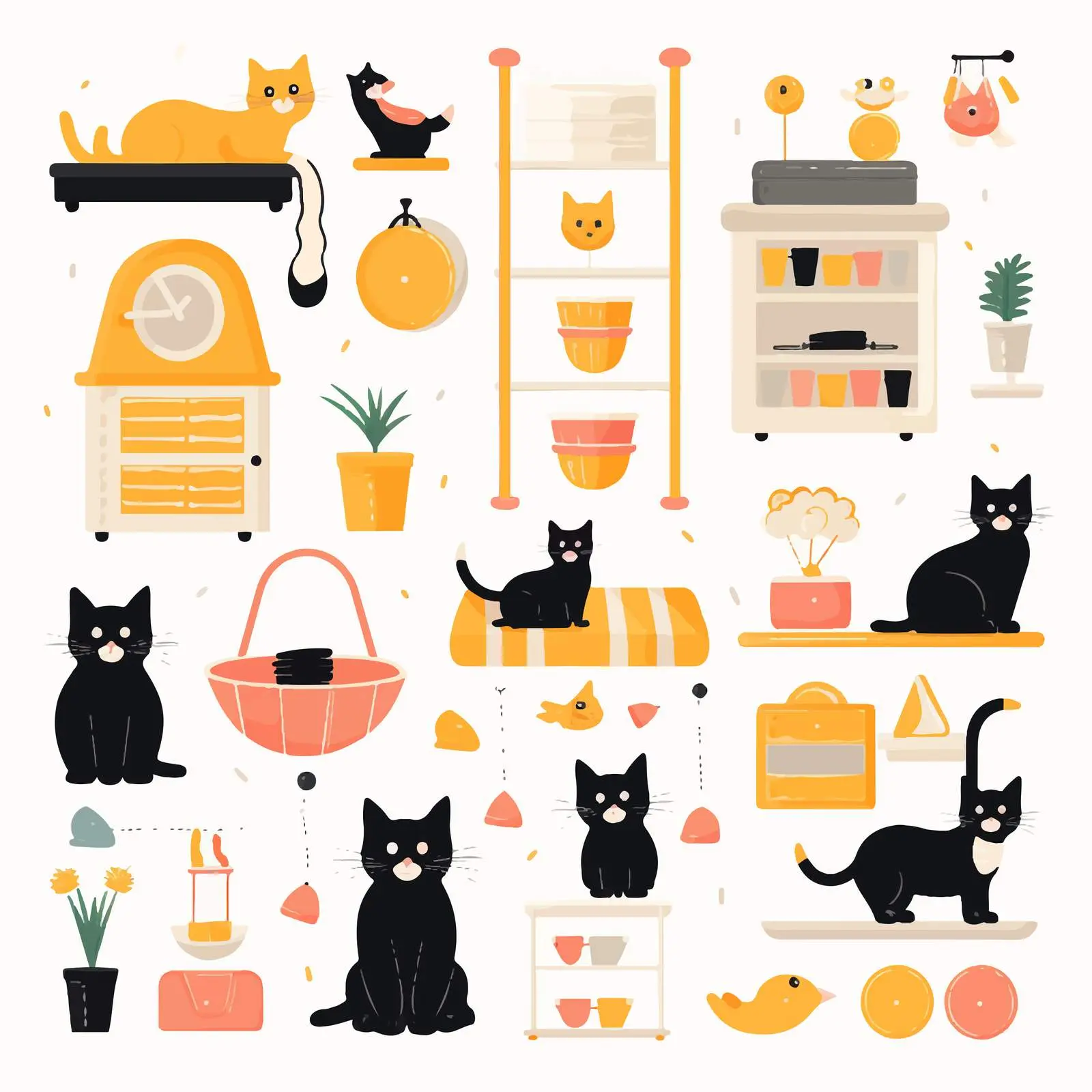 Essential Cat Goods and Supplies for Pet Care — free download from Dotvec