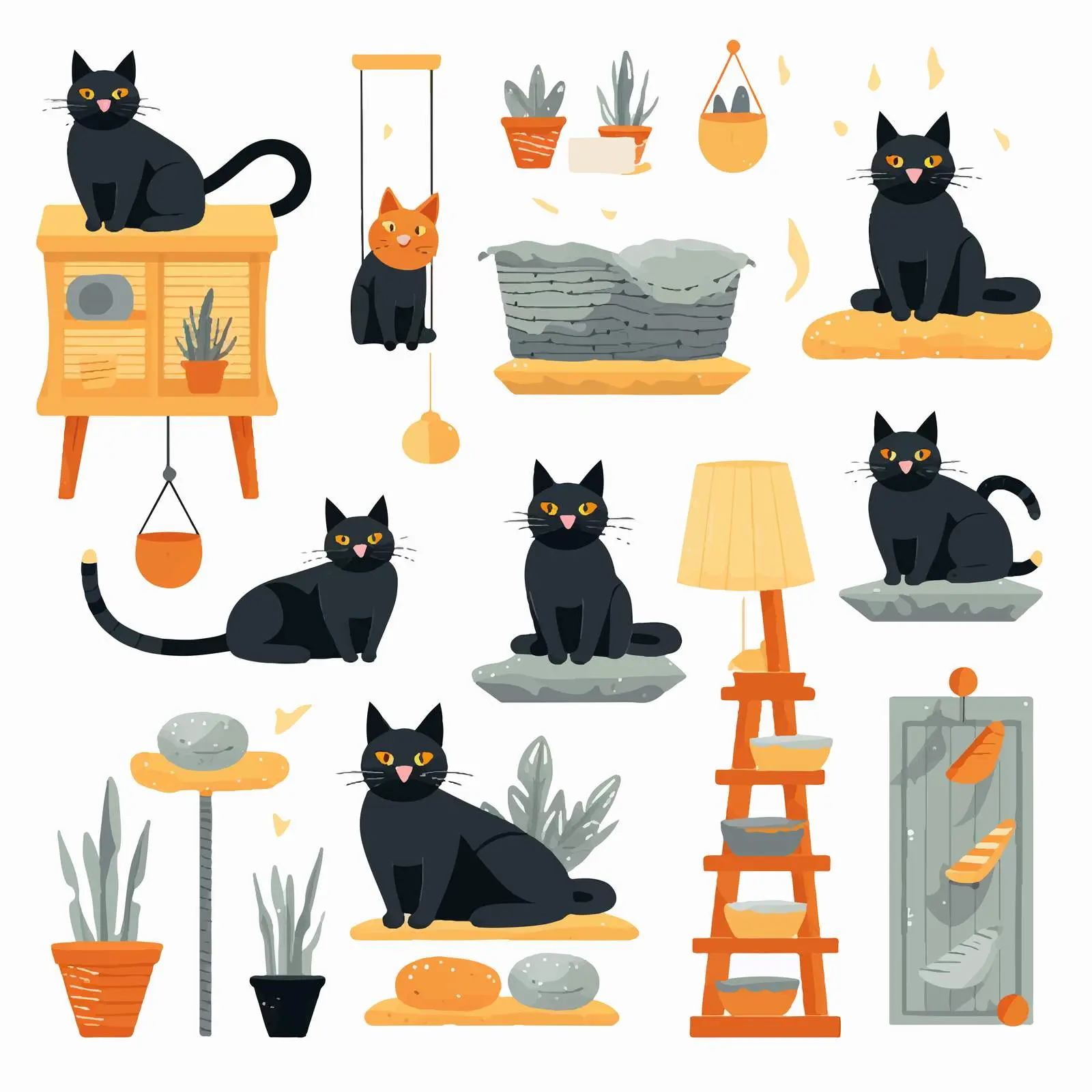 Essential Supplies for Cats and Pets — free download from Dotvec