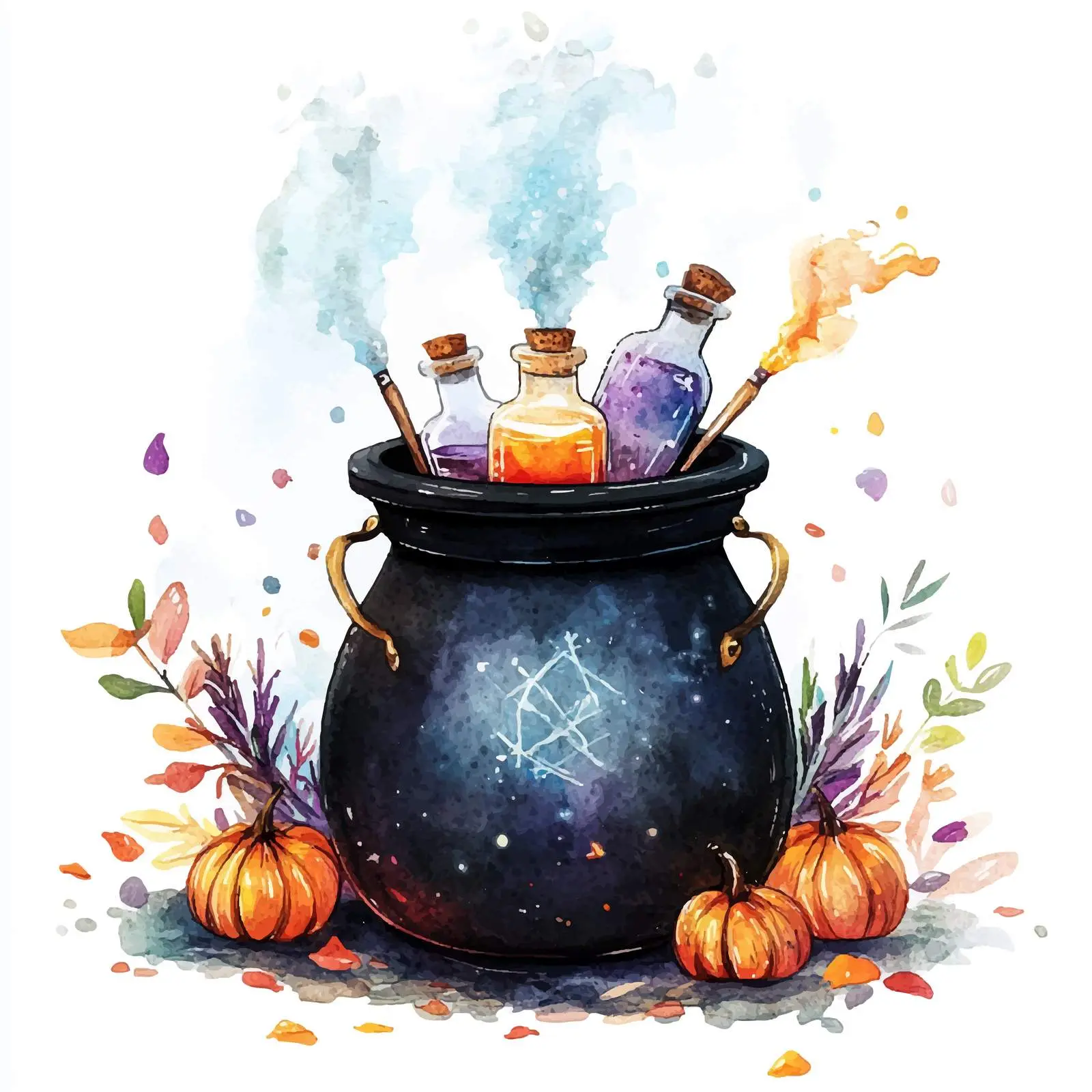 Magical Cauldron and Potion Vectors — free download from Dotvec