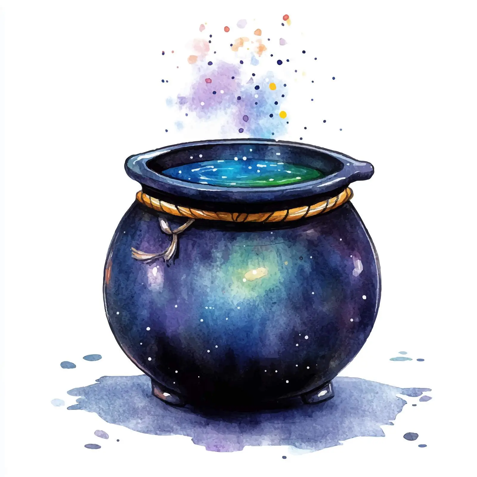 Magical Cauldron Potion in Watercolor – free elixir image from Dotvec