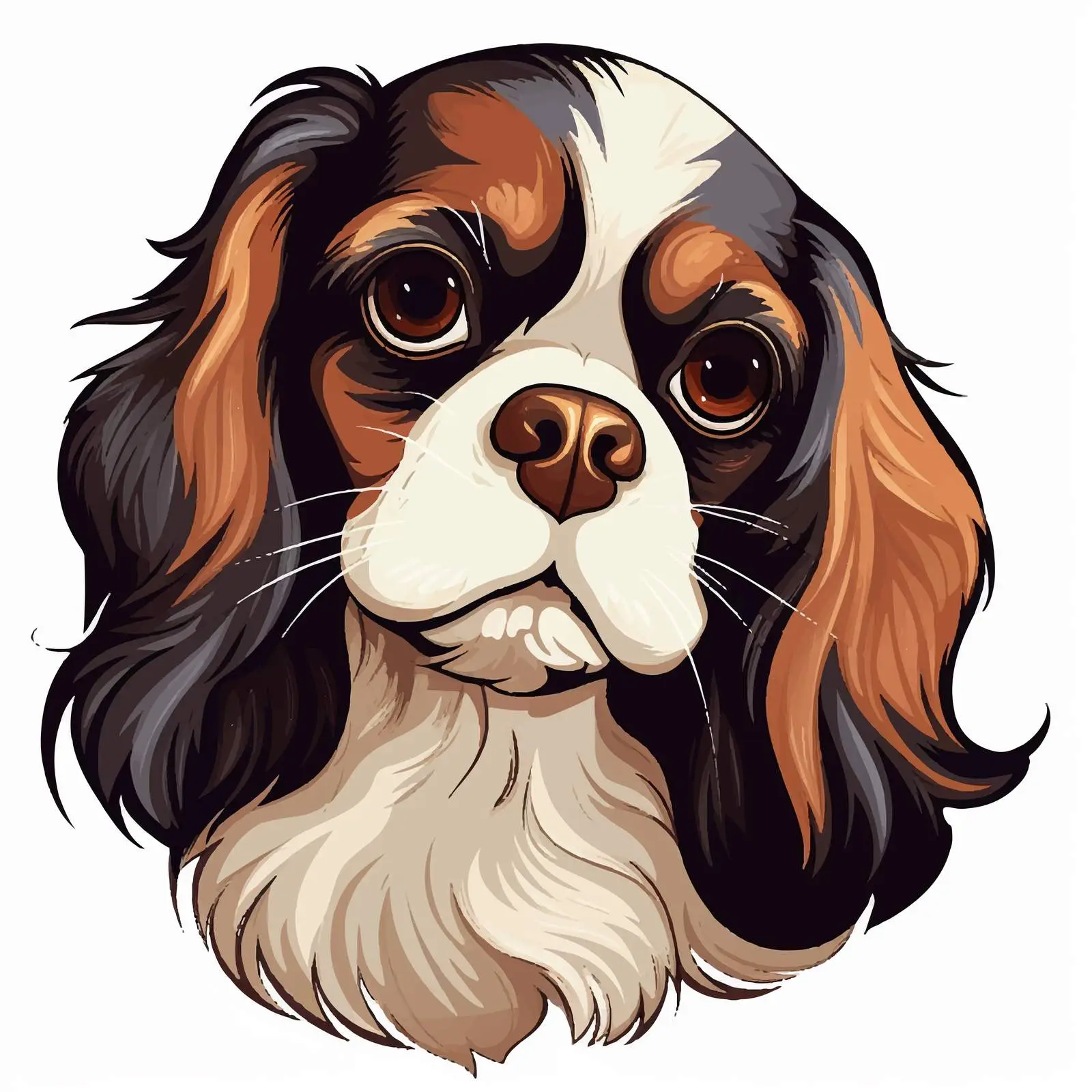 Cavalier King Charles Spaniel Cute Dog Head — free download from Dotvec