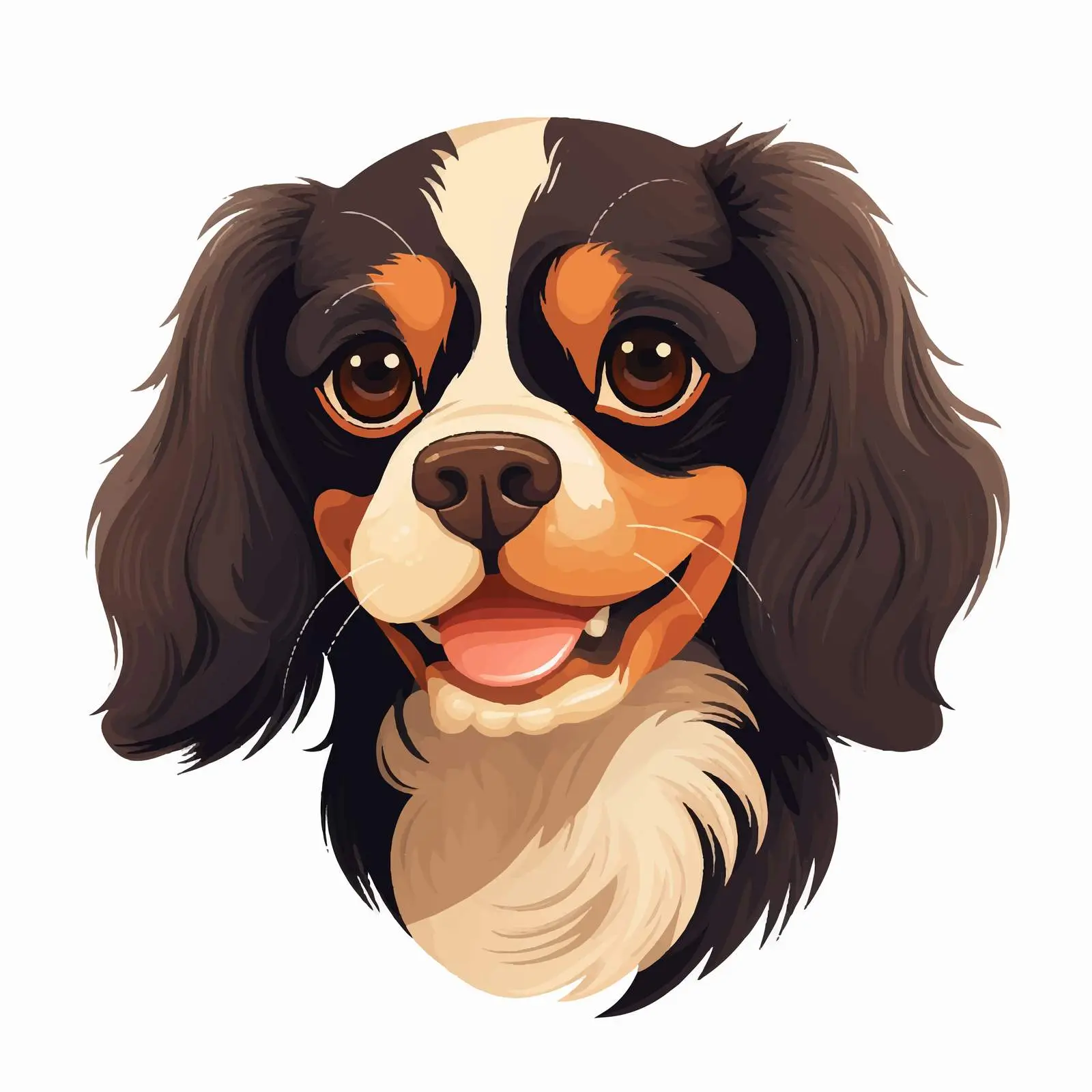 Cavalier King Charles Spaniel Dog Head Vector — free download from Dotvec