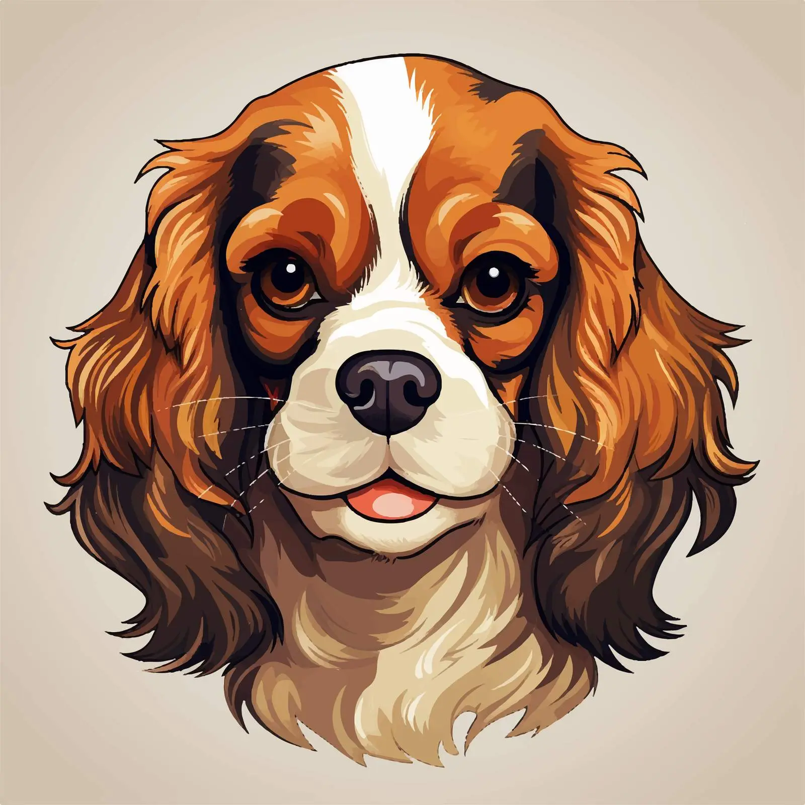 Cute Cavalier King Charles Spaniel Dog Head — free download from Dotvec