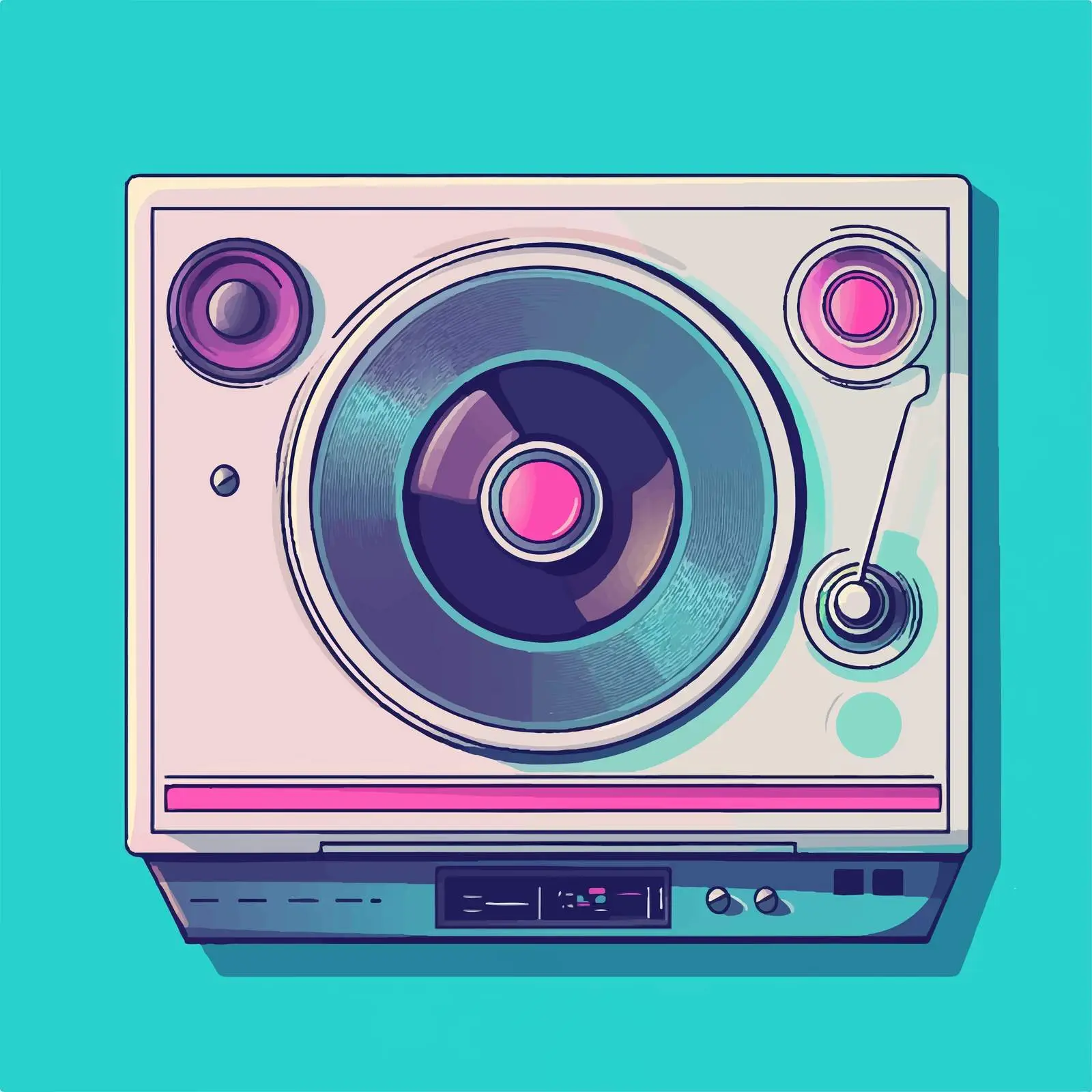 90s Pop Art CD Player Illustration — free download from Dotvec