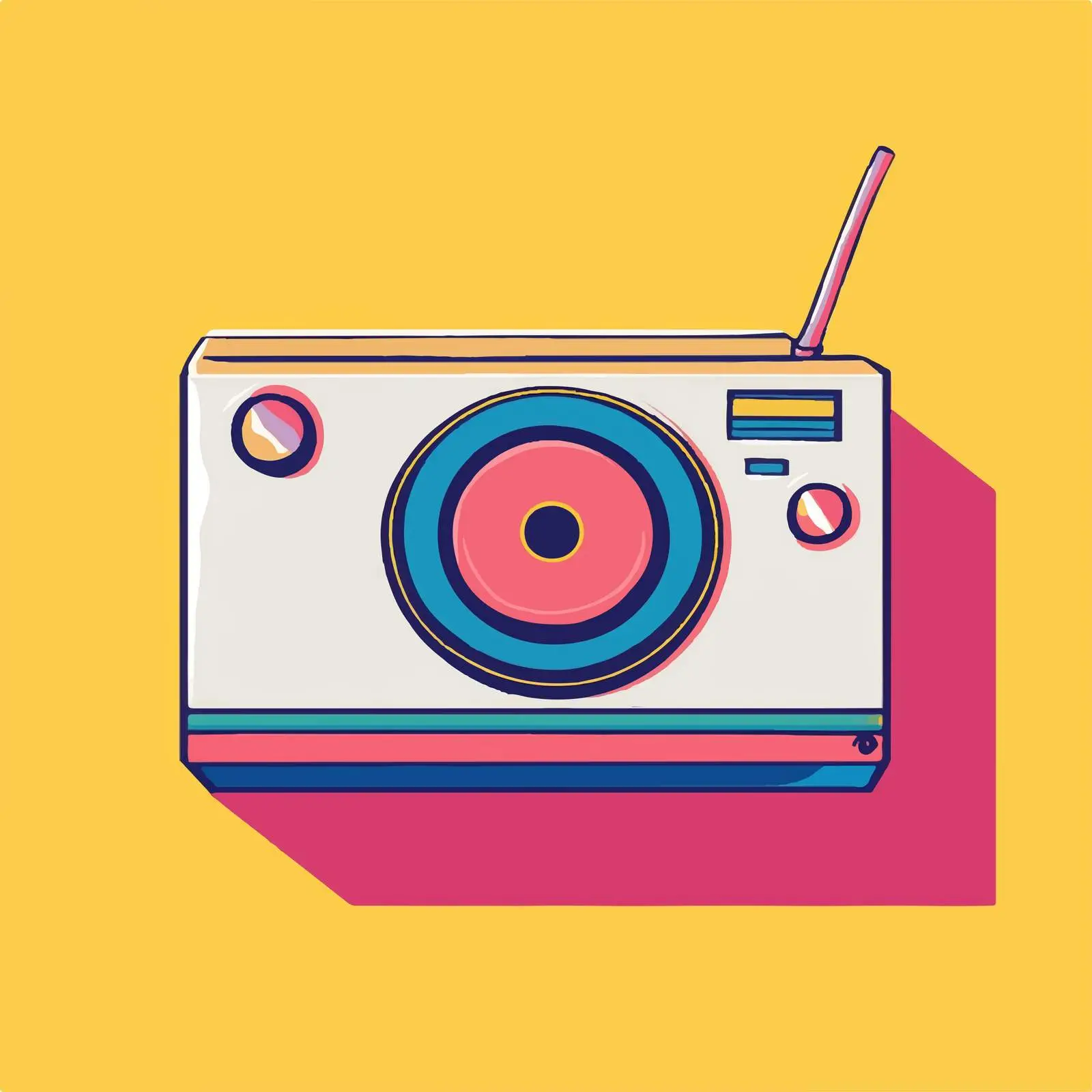 90s Pop Art CD Player Vector — free download from Dotvec