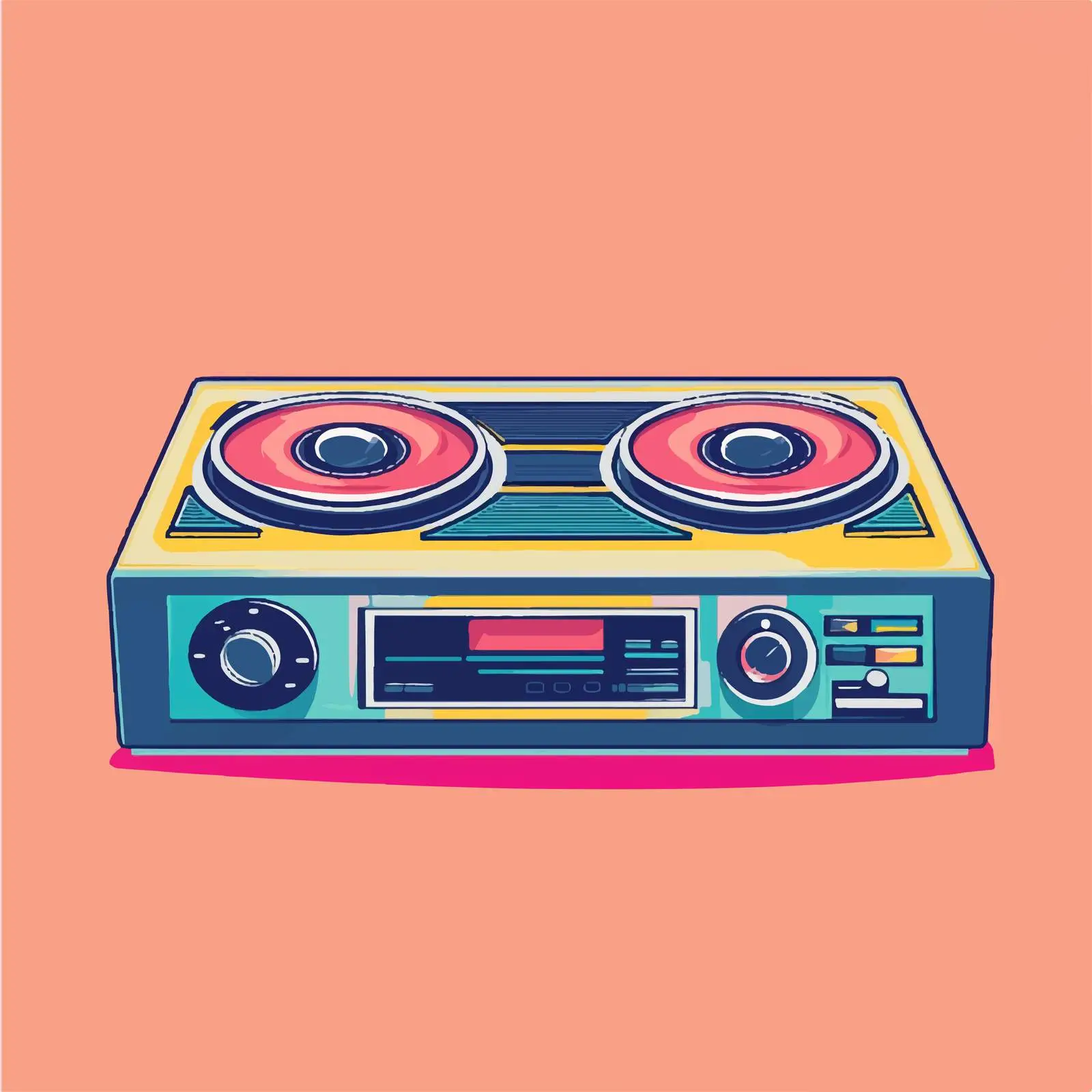 90s Pop Art CD Player Vector Art — free download from Dotvec