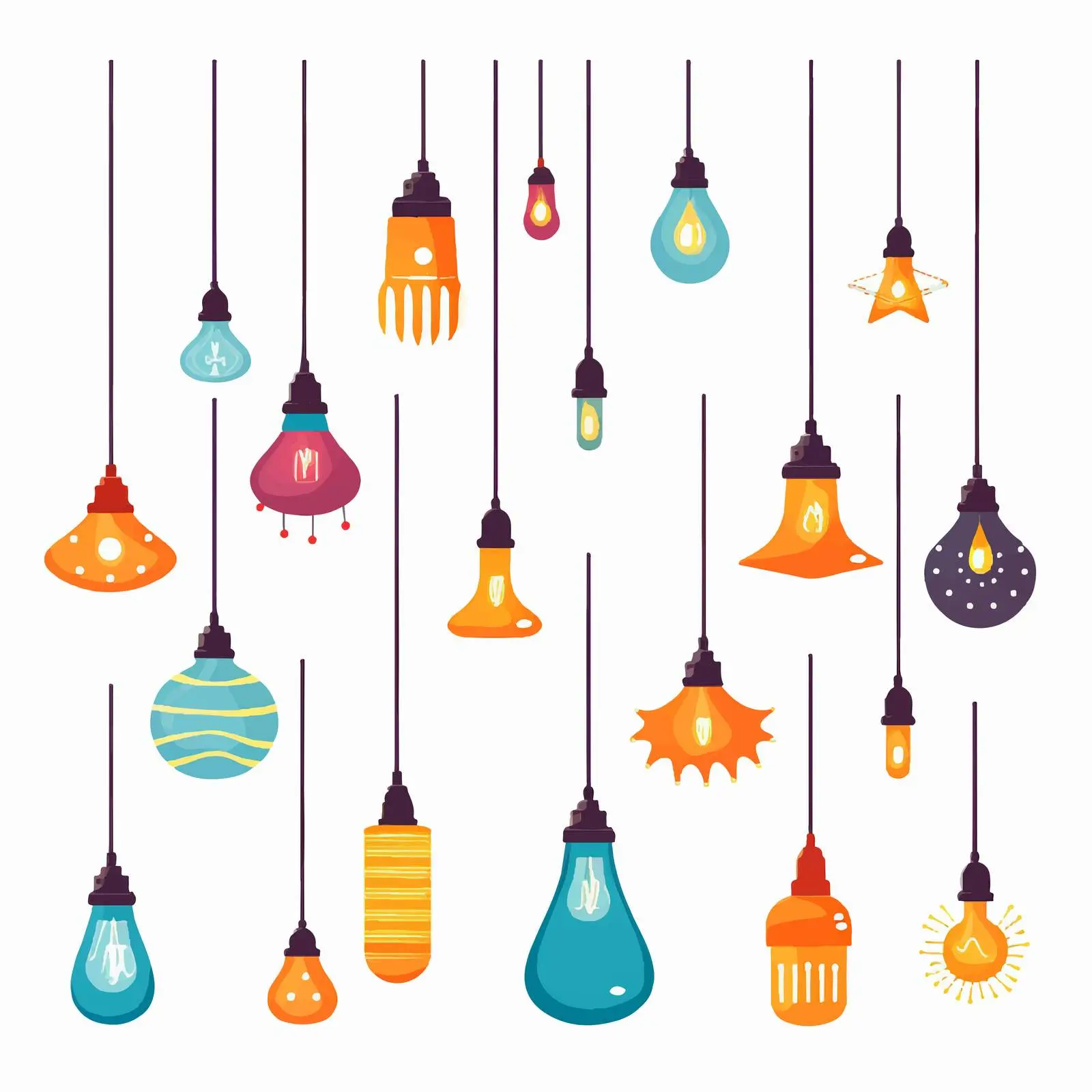 Home Ceiling Lamps and Chandeliers Set Design — free download from Dotvec