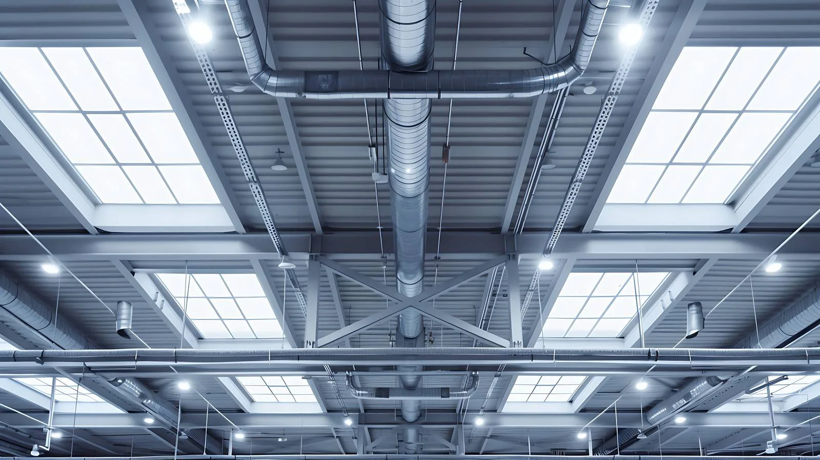 Industrial Ceiling with Lighting and Ventilation — free download from Dotvec